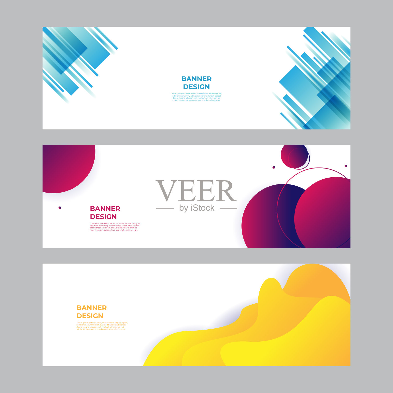 现代蓝、红、黄、绿旗帜背景。矢量抽象图形设计旗帜图案背景模板。插画图片素材