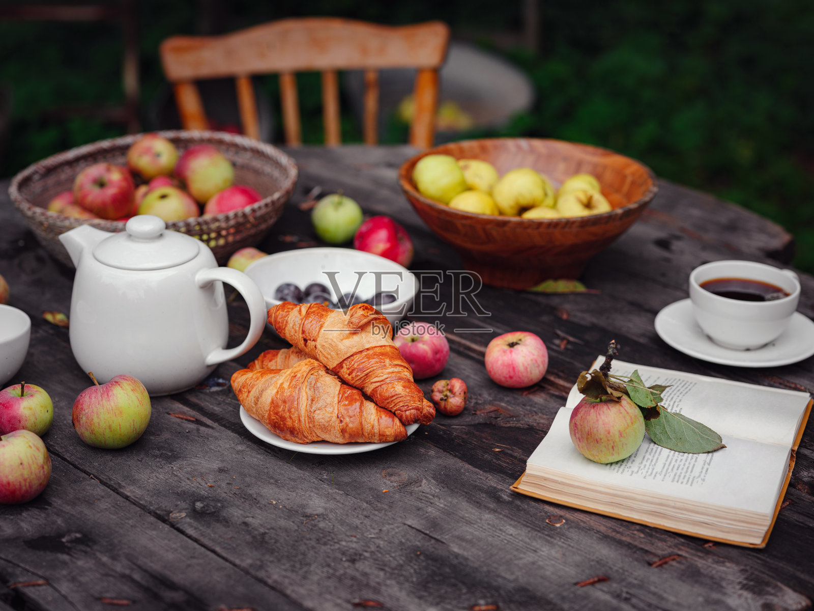苹果园里美丽的秋天静物照片摄影图片