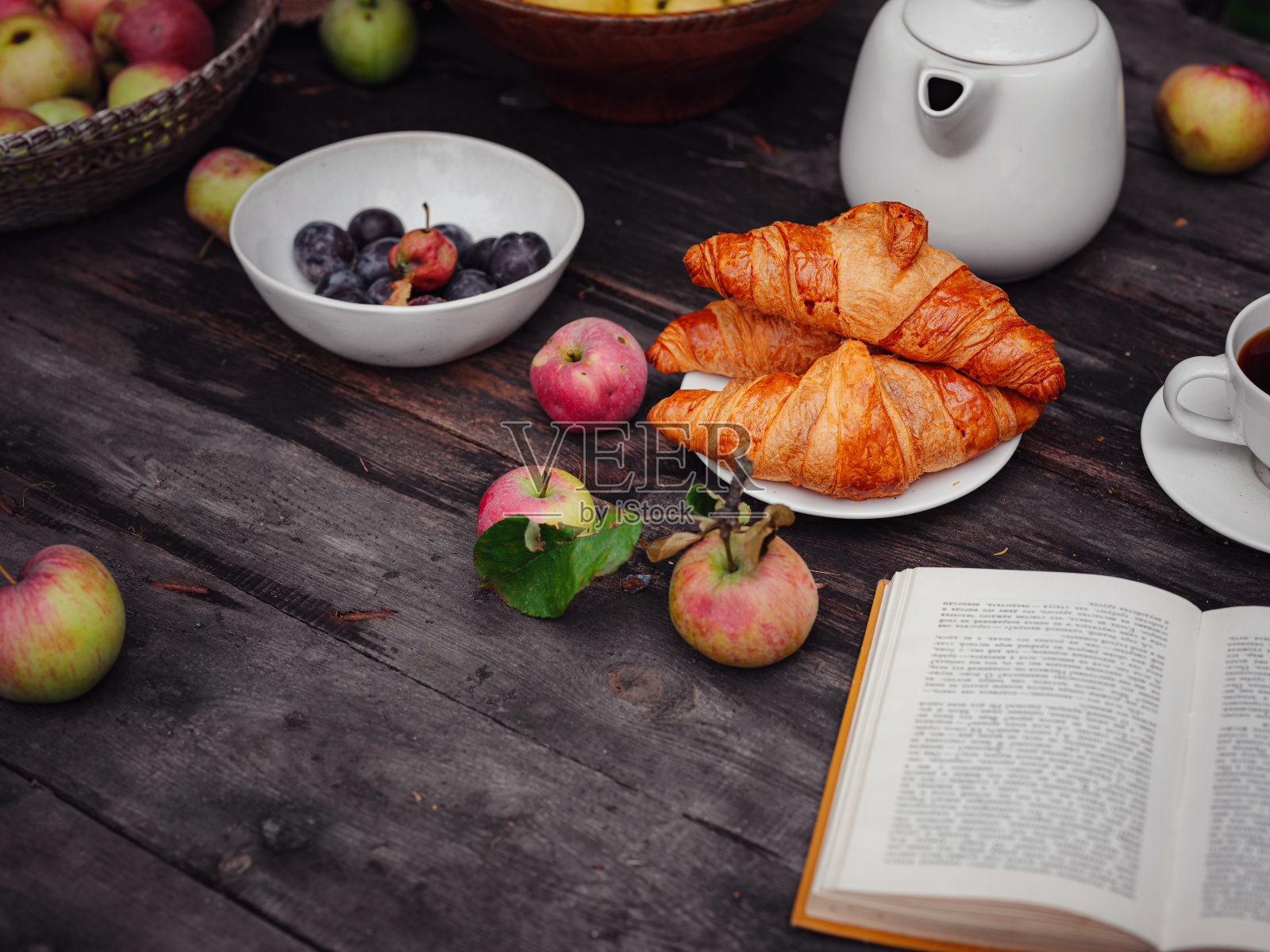 苹果园里美丽的秋天静物照片摄影图片