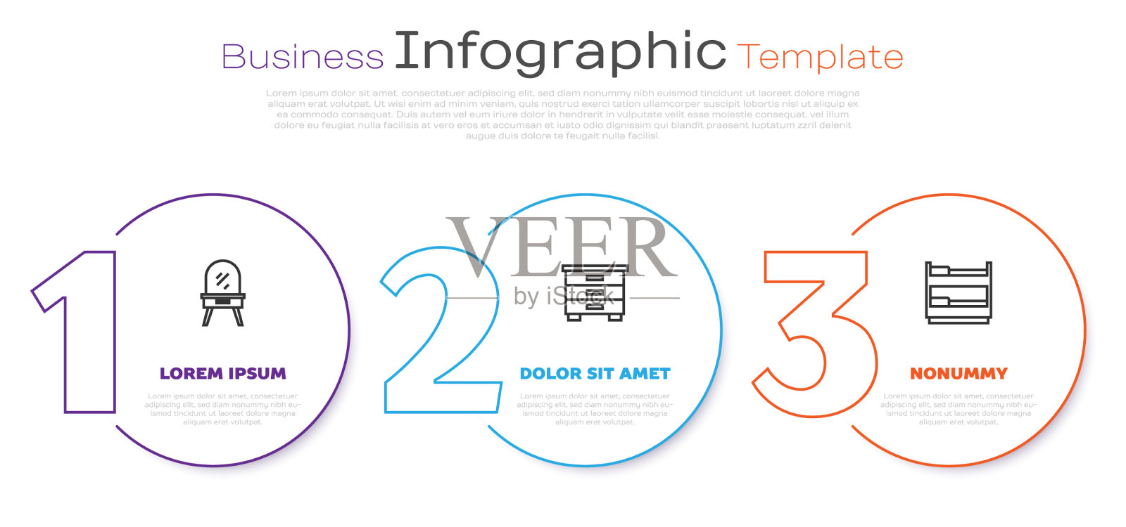 设线梳妆台、家具、床头柜及插画图片素材