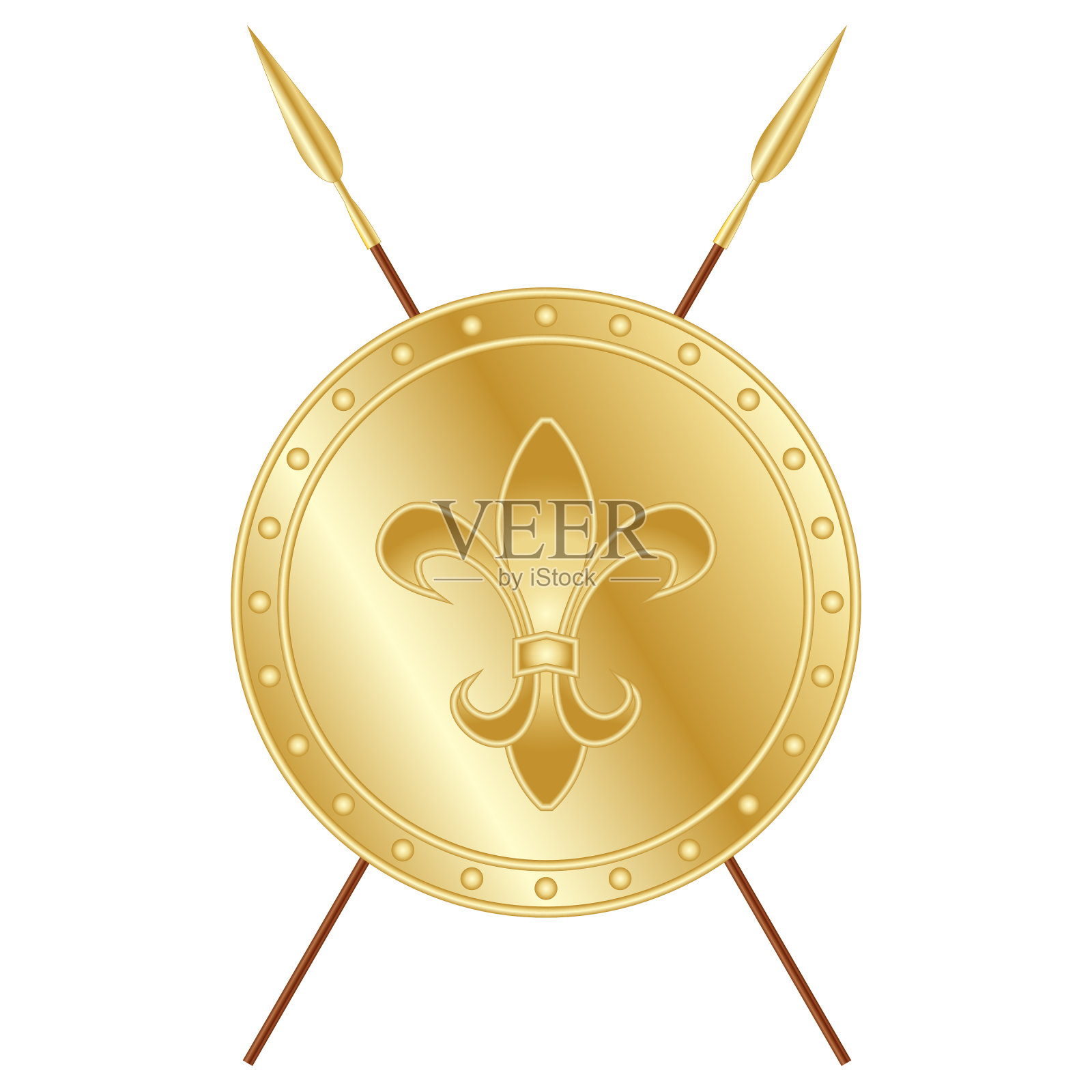 金盾和十字矛，矢量设计设计元素图片