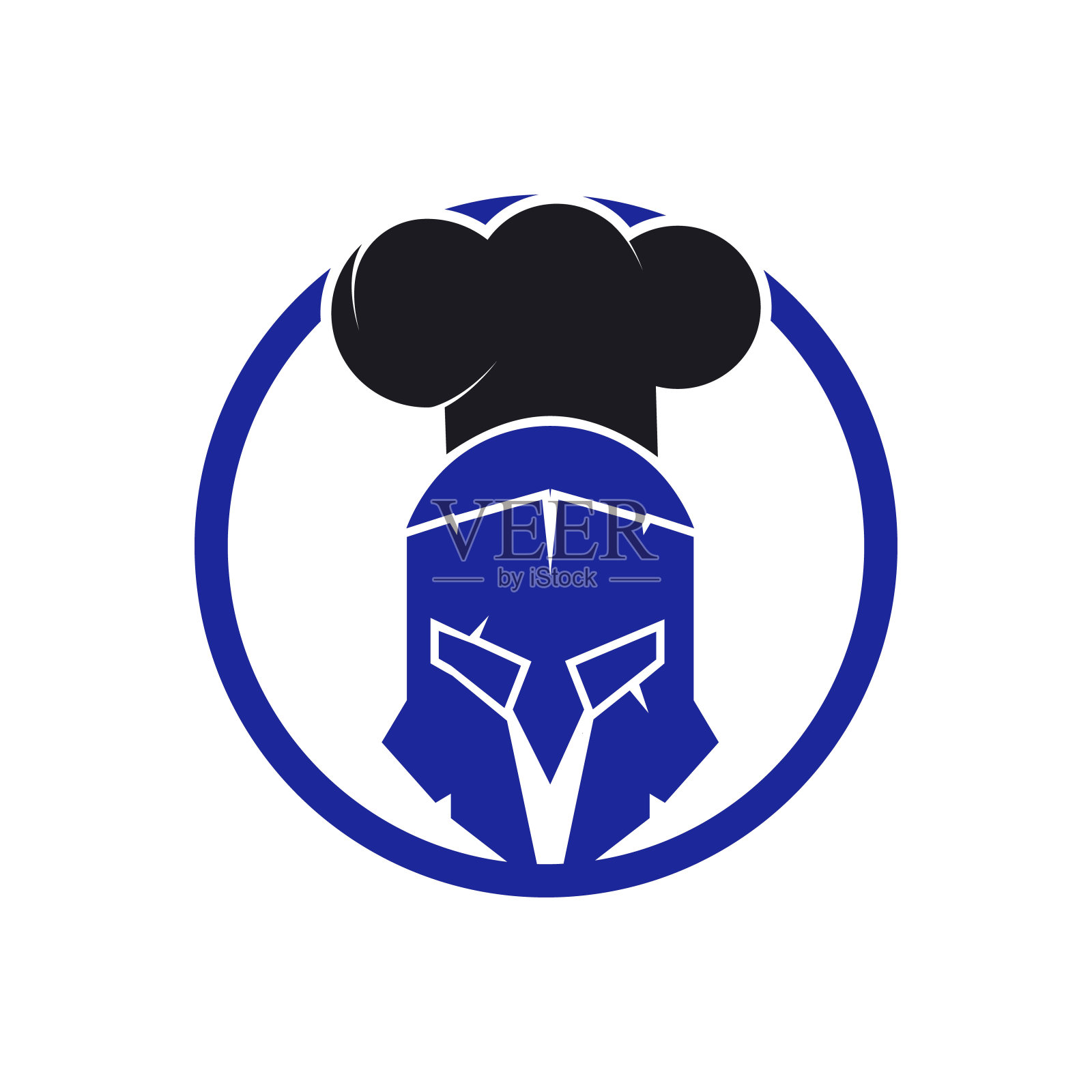 斯巴达厨师矢量标志设计模板。插画图片素材