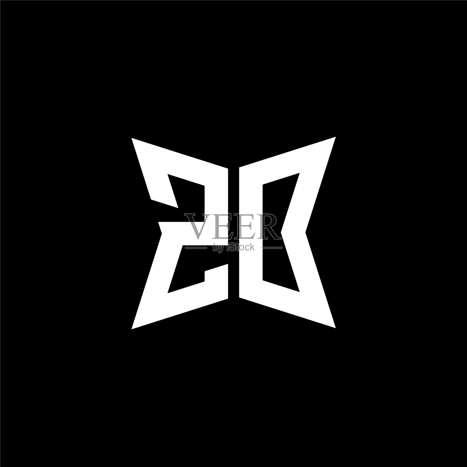 Zo标志字母组合几何形状风格插画图片素材