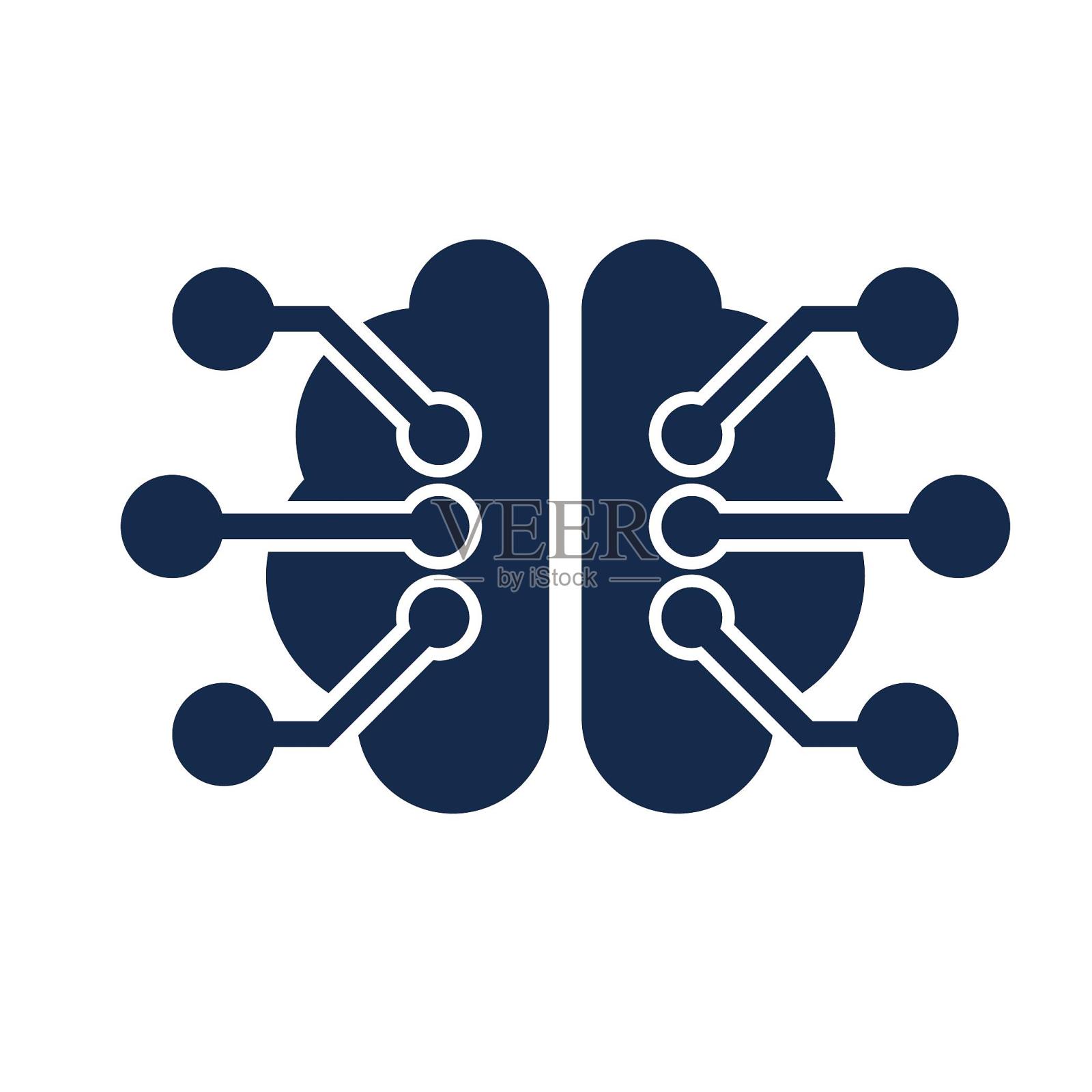 icon数据分析大脑思维图标设计元素图片