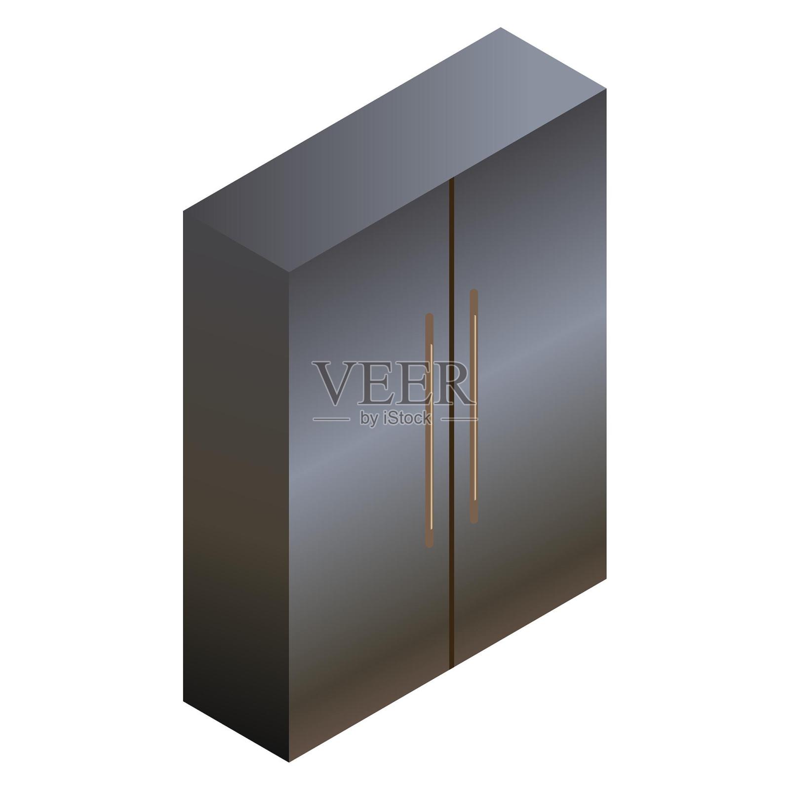 衣柜木柜扁平设计元素图片