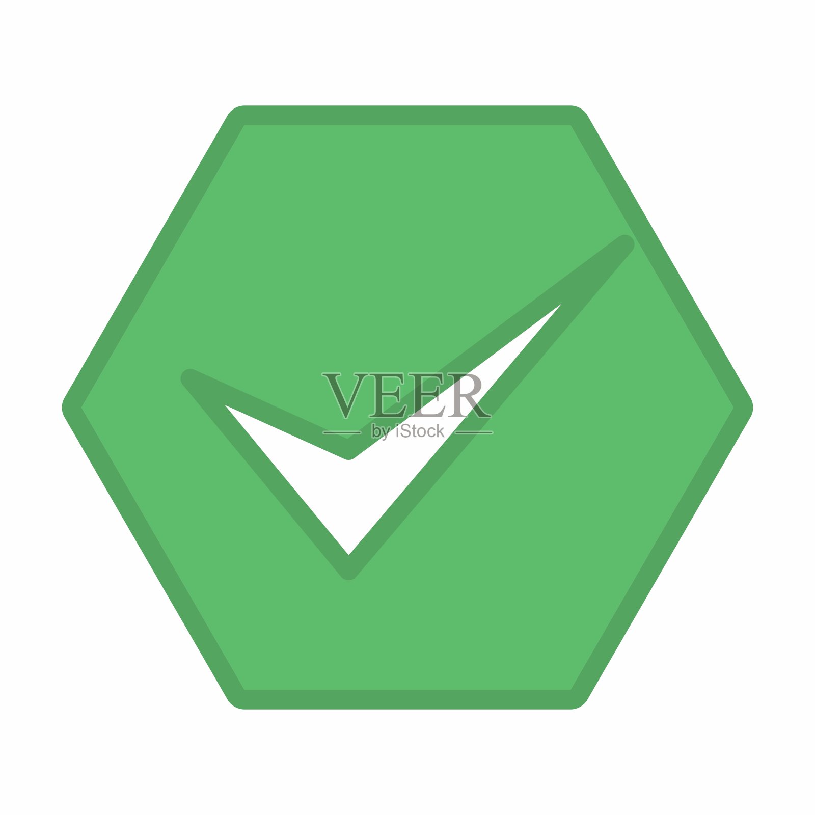 打勾，打勾，接受，批准，是，正确，好的，正确的选择，任务完成，投票。-矢量标记符号绿色。孤立的图标。平面风格矢量插图。插画图片素材