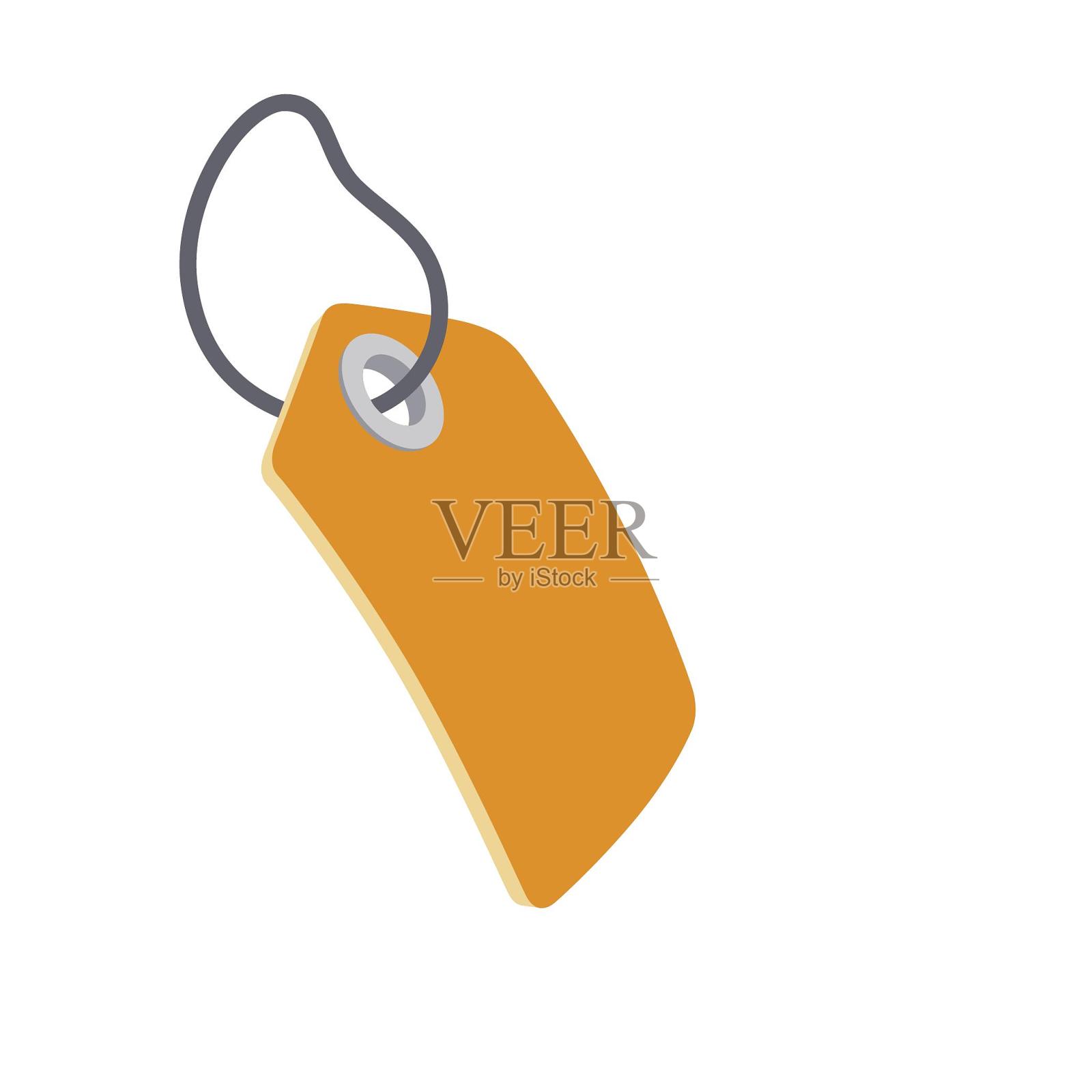 吊牌黄色挂牌卡通扁平设计元素图片