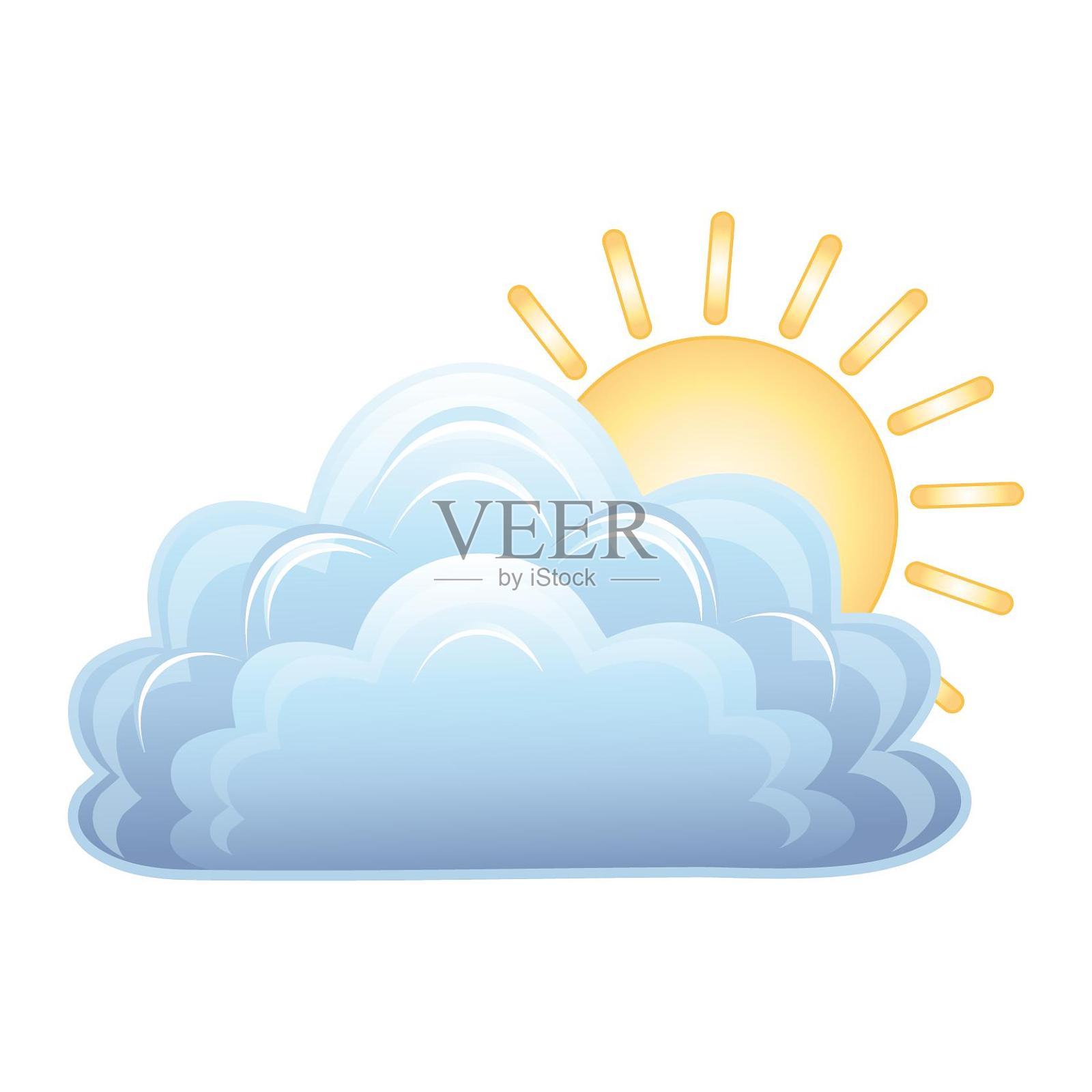 云太阳天气多云设计元素图片