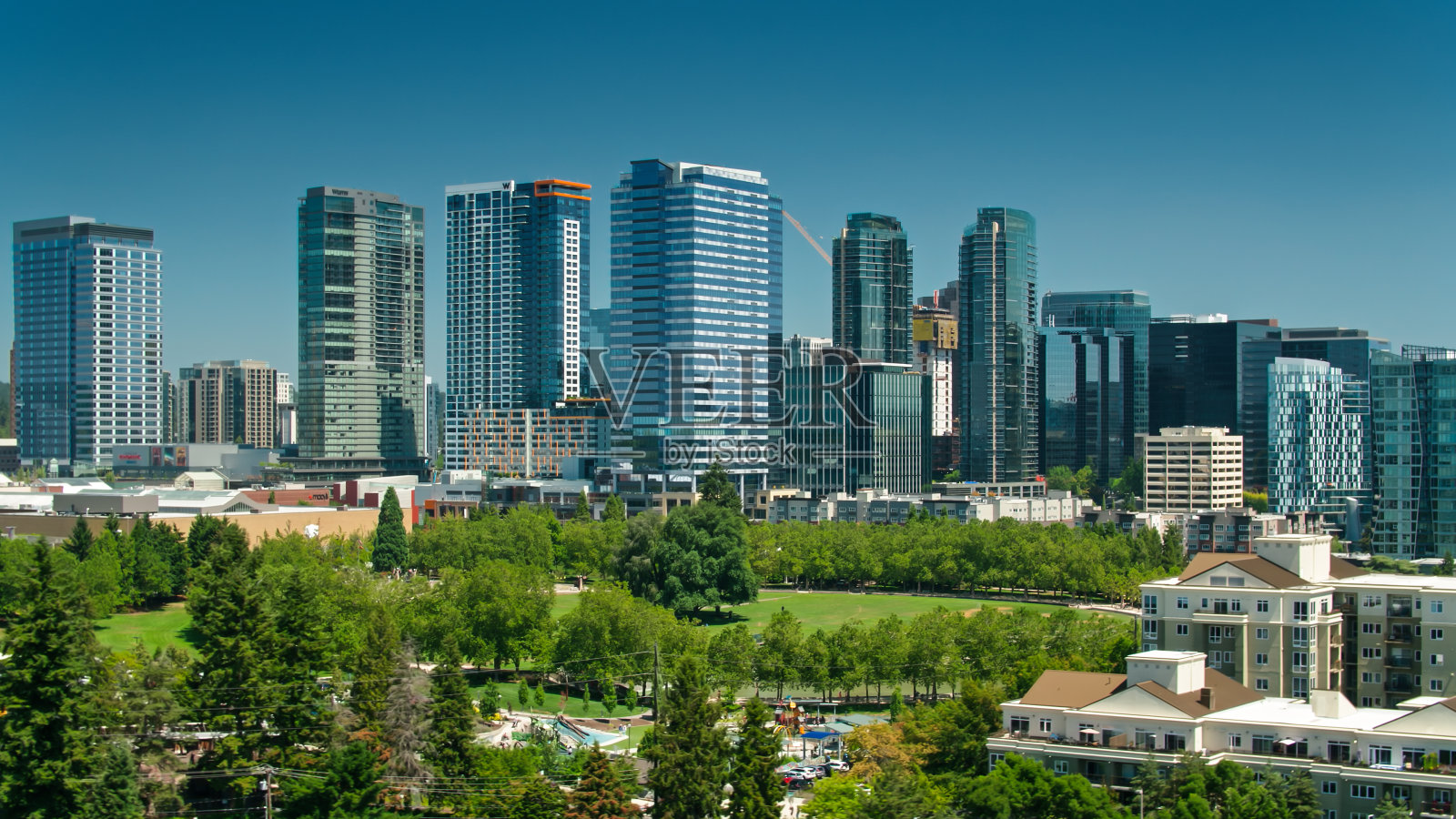 华盛顿贝尔维尤无人机拍摄照片摄影图片