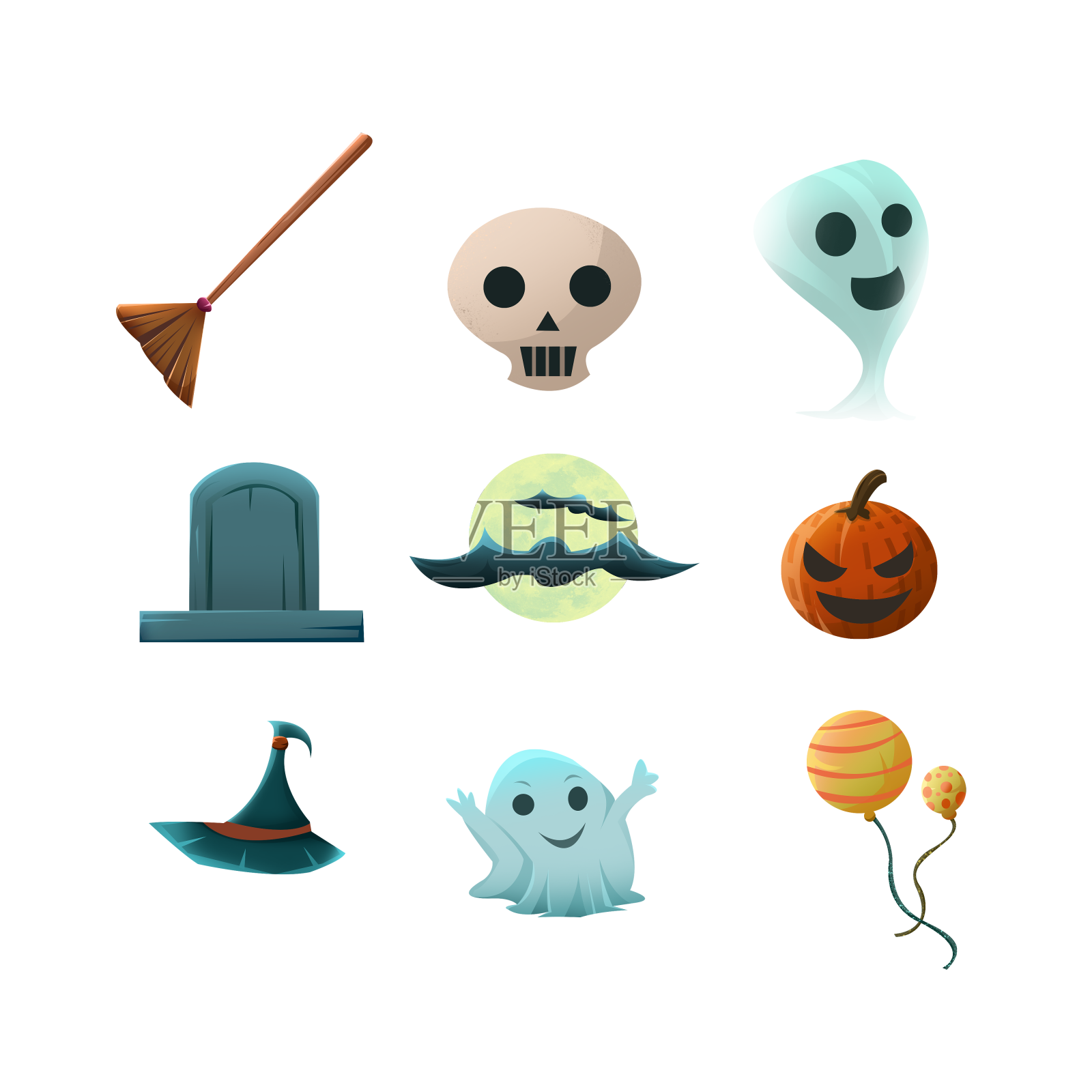 卡通万圣节小物件免扣元素设计元素图片