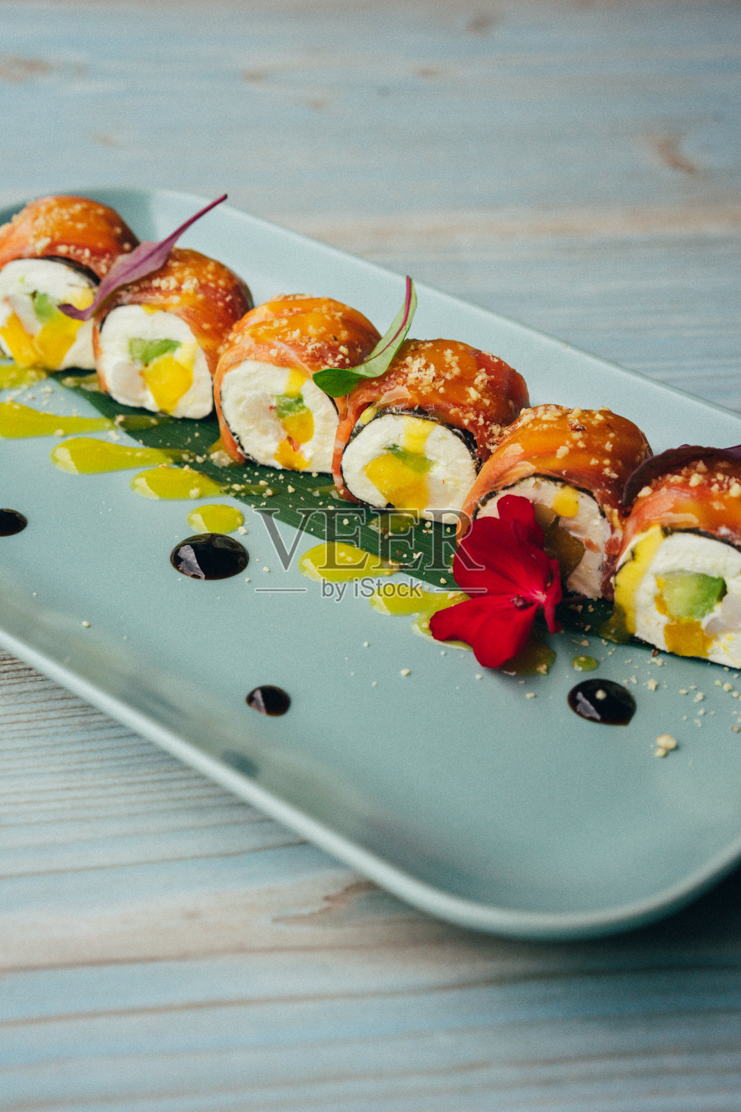 日本料理摄影，精美的寿司卷，餐厅菜单摄影照片摄影图片