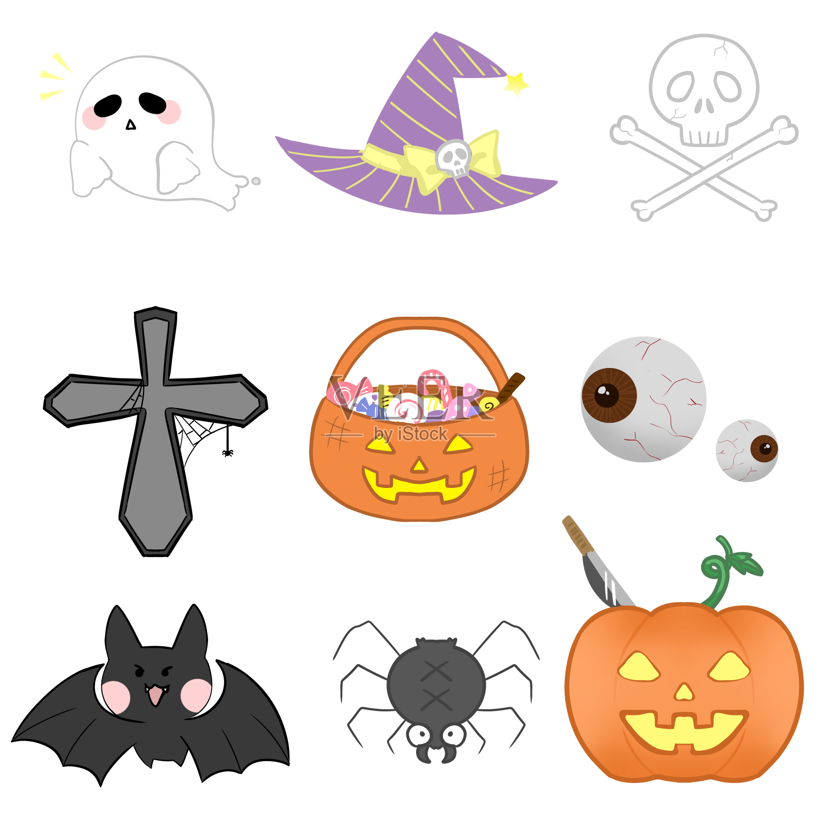 卡通万圣节元素设计元素图片