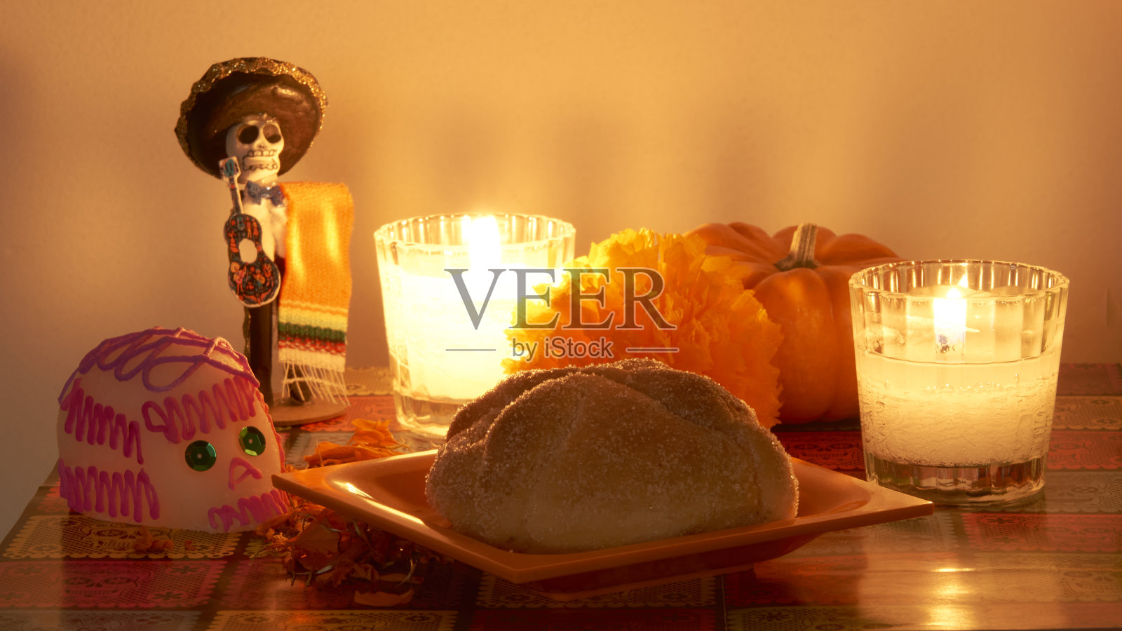 亡灵节，墨西哥的庆祝活动照片摄影图片