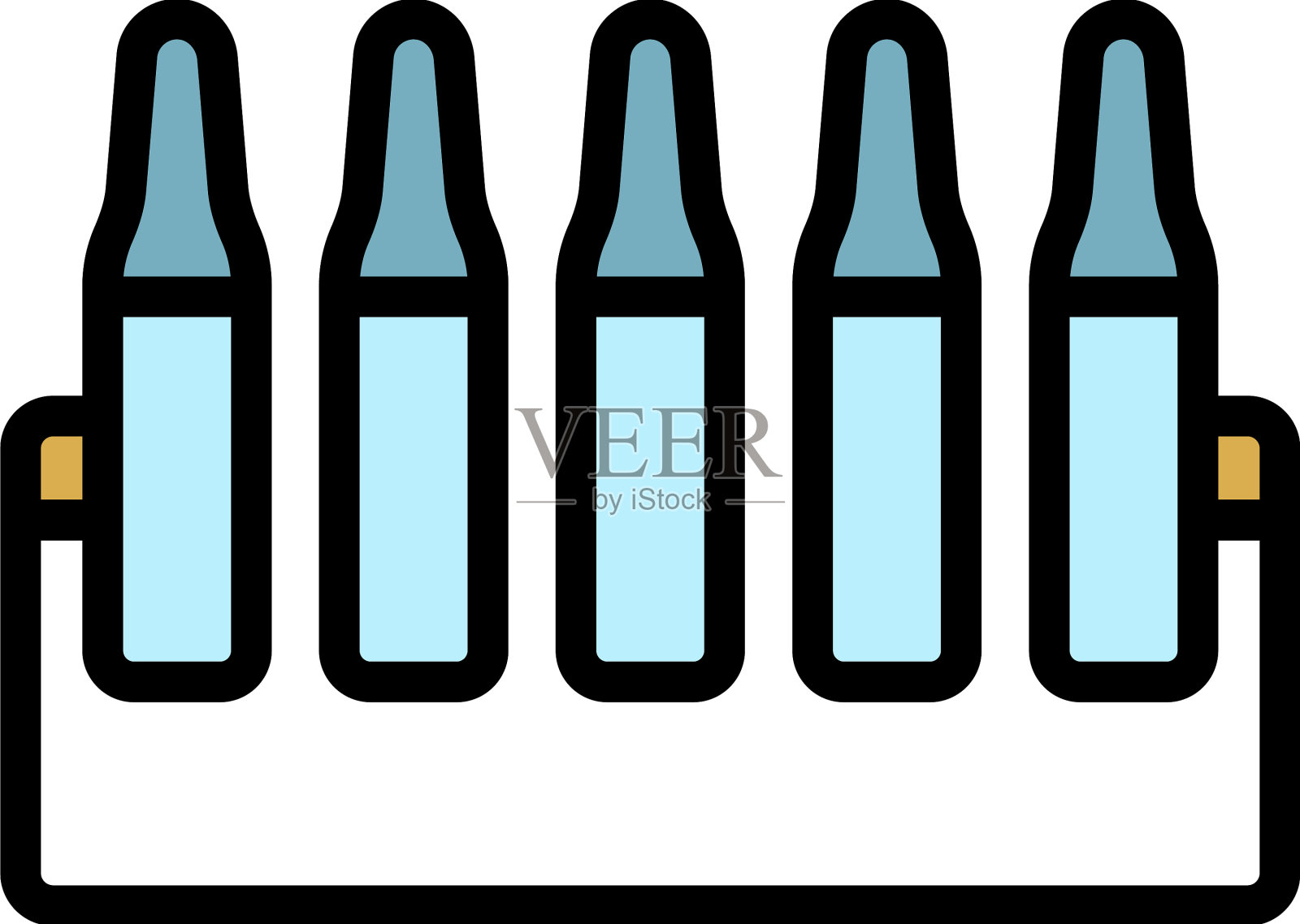 医用安瓿图标颜色轮廓插画图片素材