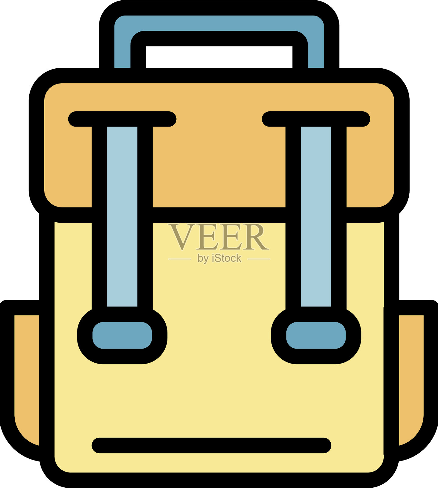 学校背包图标颜色轮廓图标素材