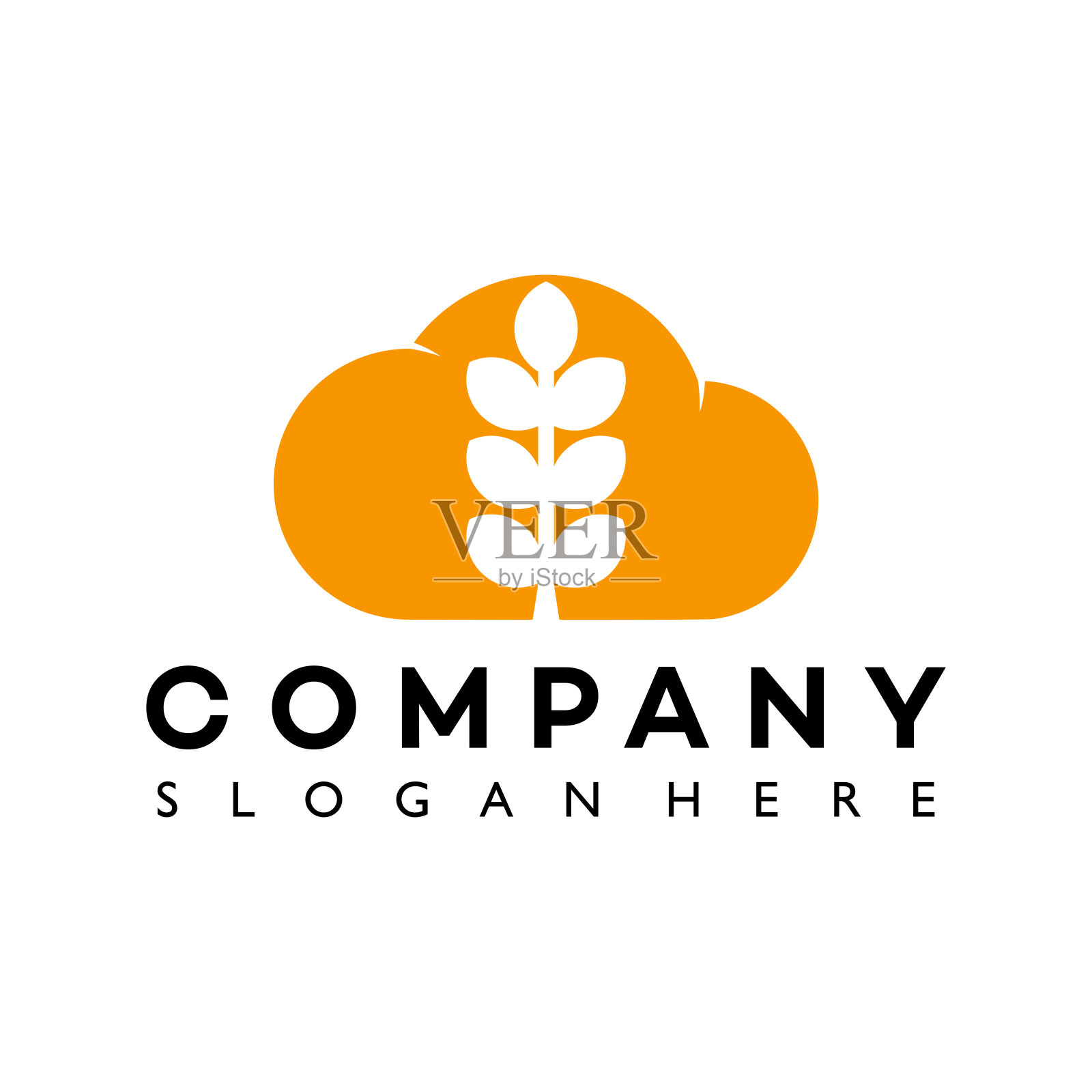 小麦云标志模板设计矢量插画图片素材