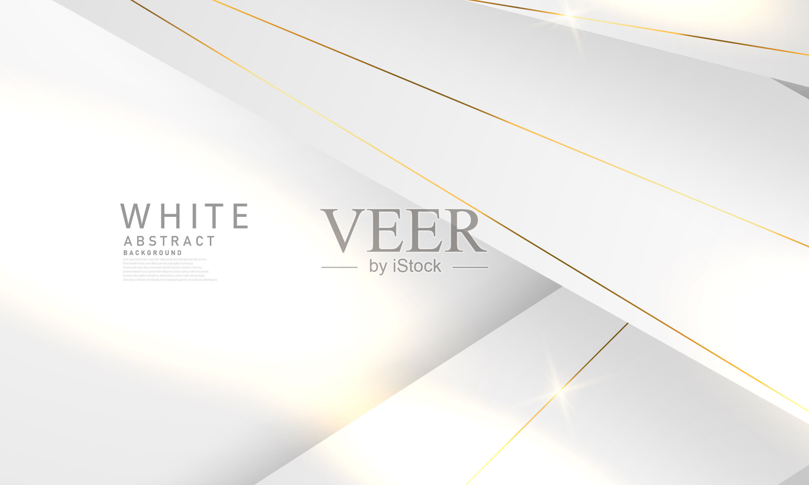 抽象的白色和灰色背景，华丽的金色线条装饰。豪华。插画图片素材