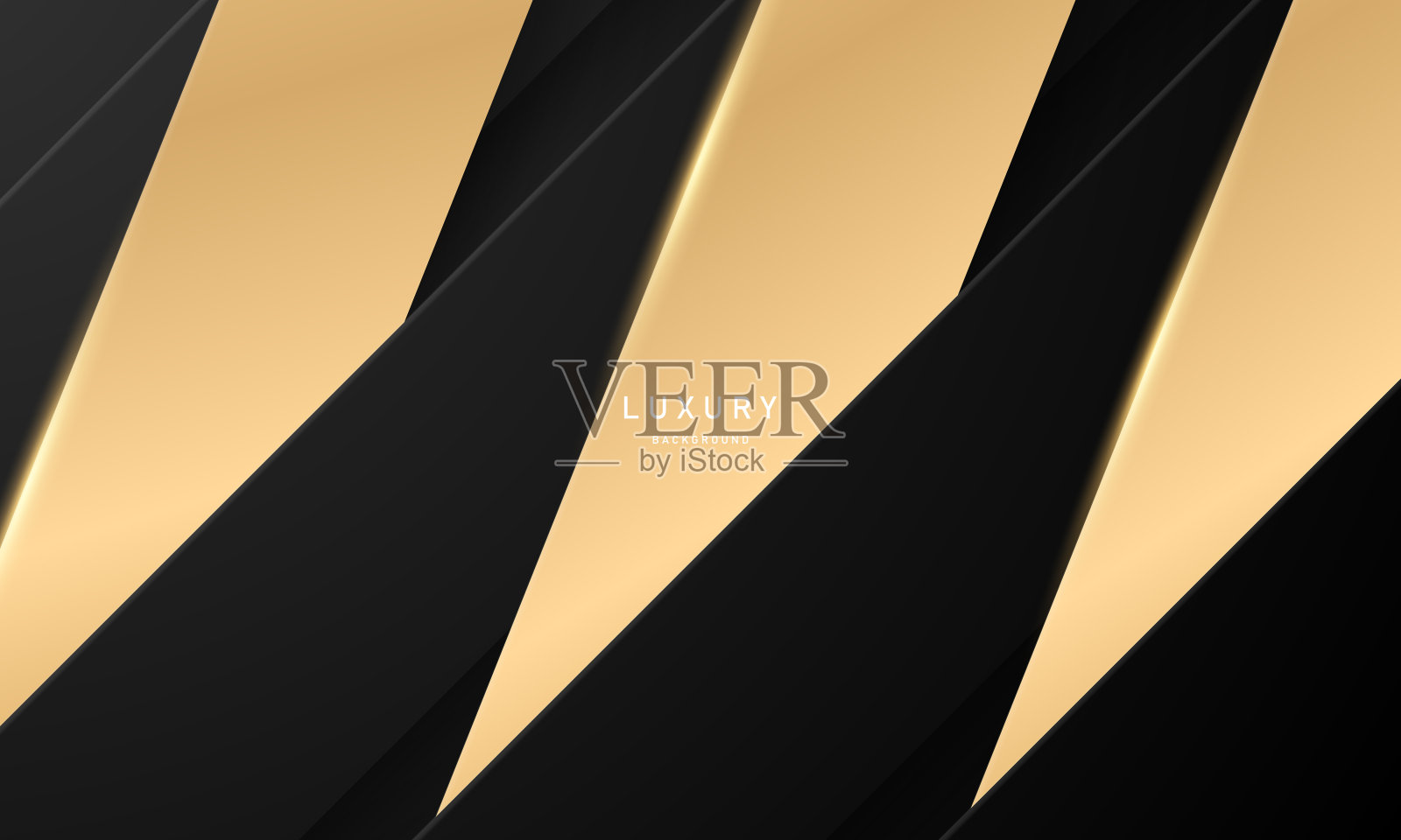 华丽的黑金海报，抽象的背景与动感插画图片素材