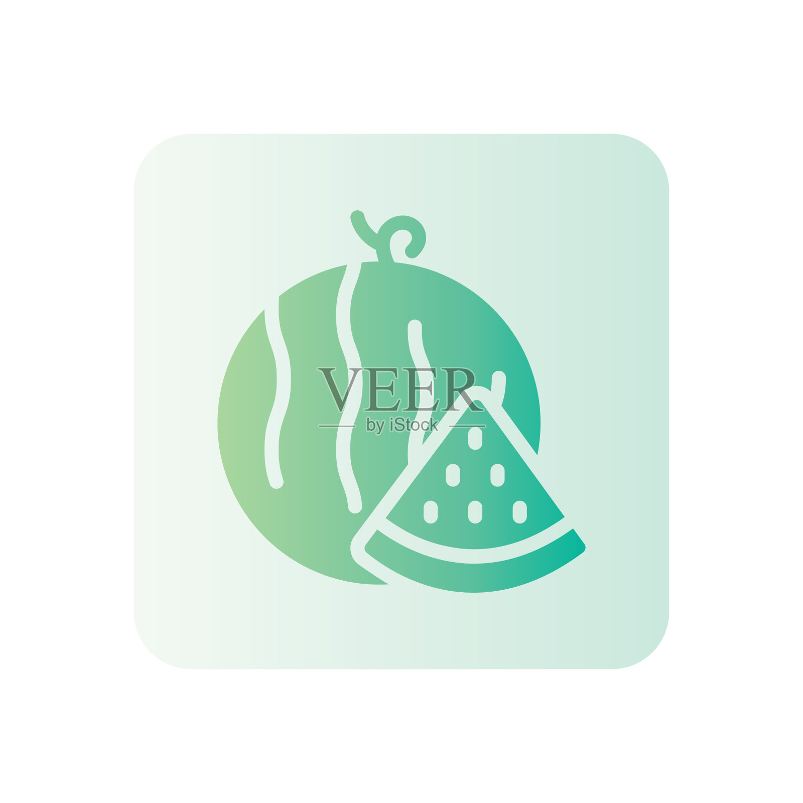 西瓜梯度图标孤立在白色背景图标素材