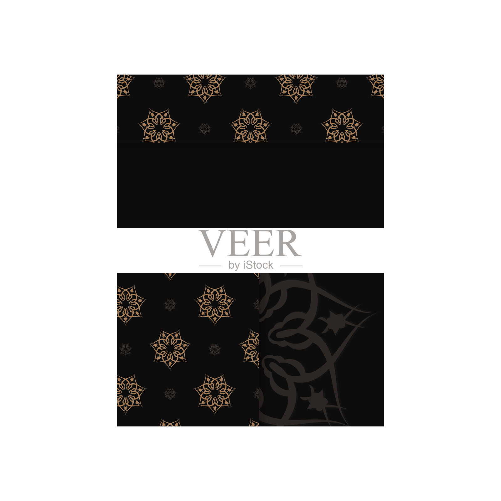 商务名片模板在黑色与印度棕色装饰您的业务。设计模板素材