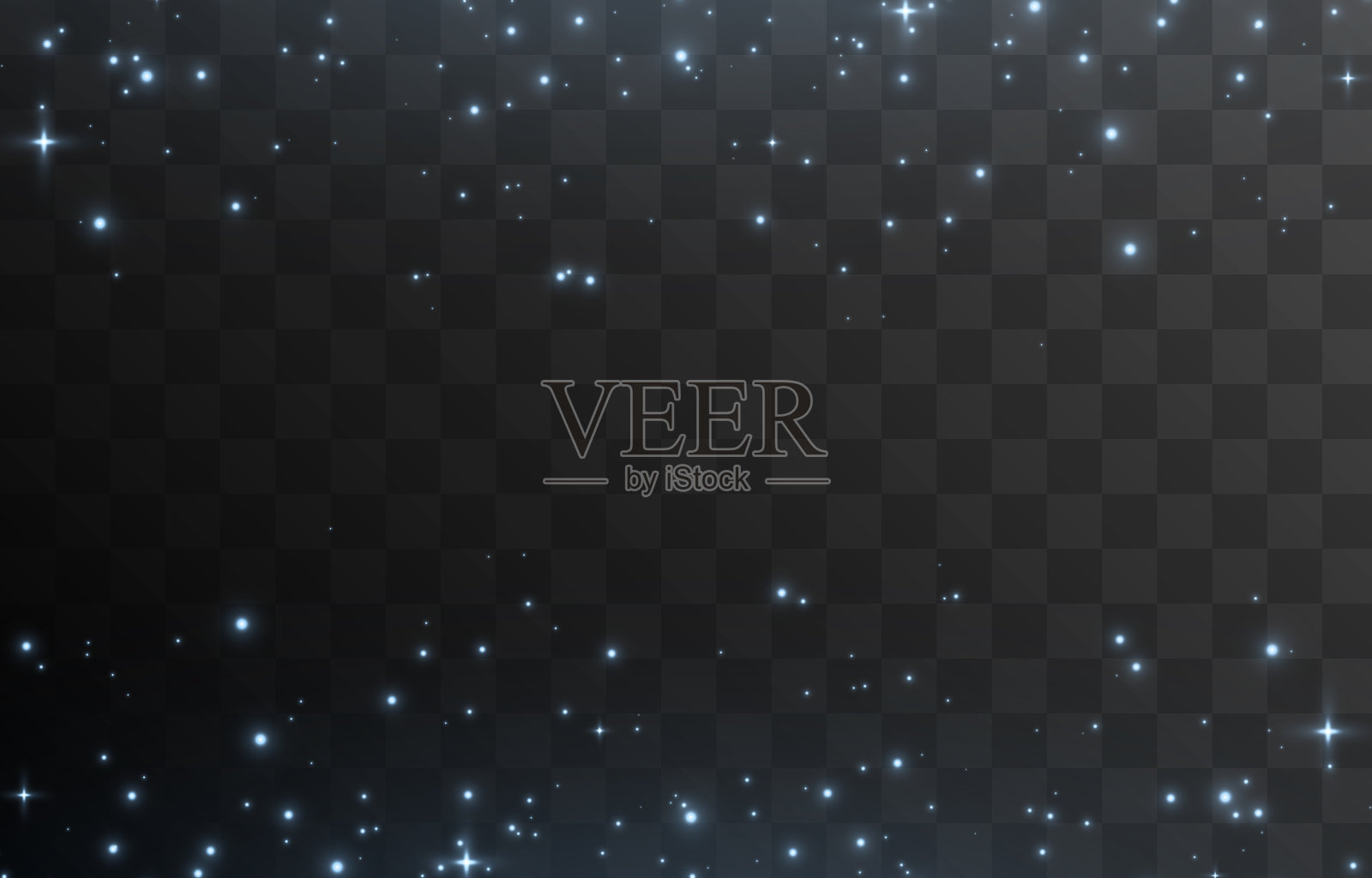 向量魔法光芒。神奇的蓝色尘埃从天而降。闪闪发光的尘埃png。魔法,宇宙尘埃。插画图片素材