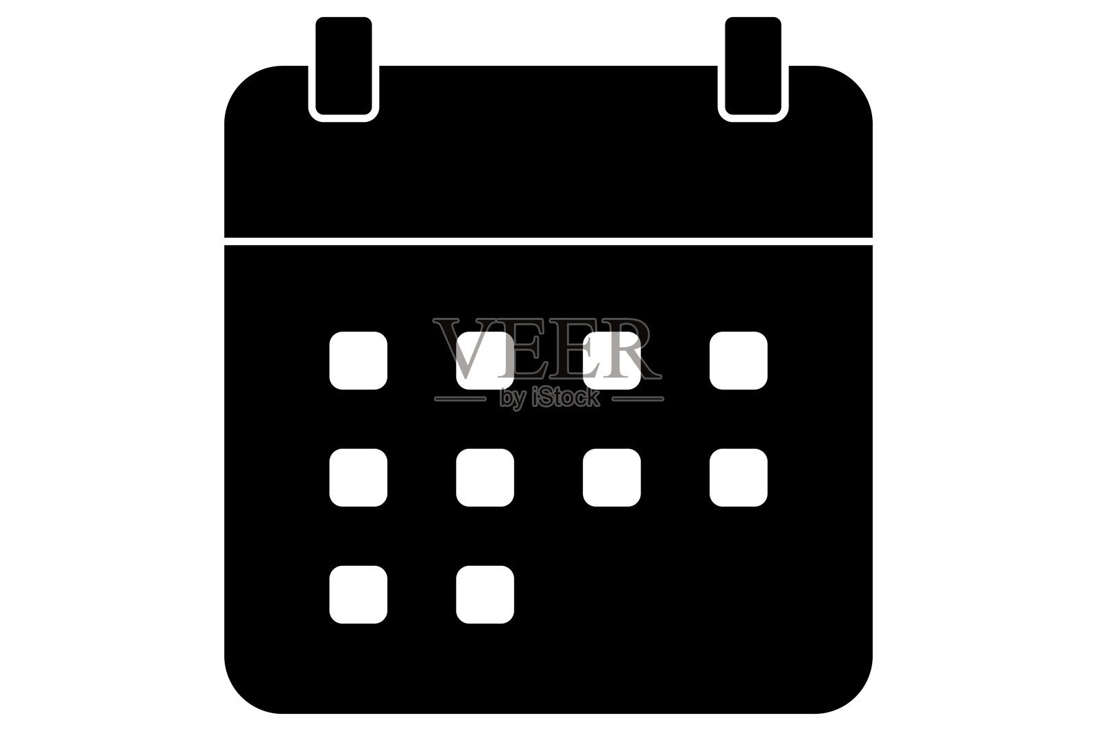 日历图标。字形日历的象征。插画图片素材