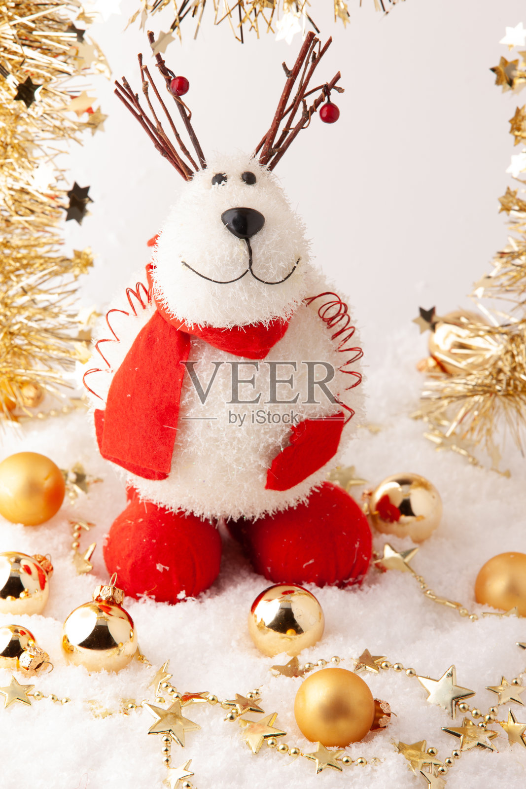 可爱的驯鹿圣诞饰品照片摄影图片