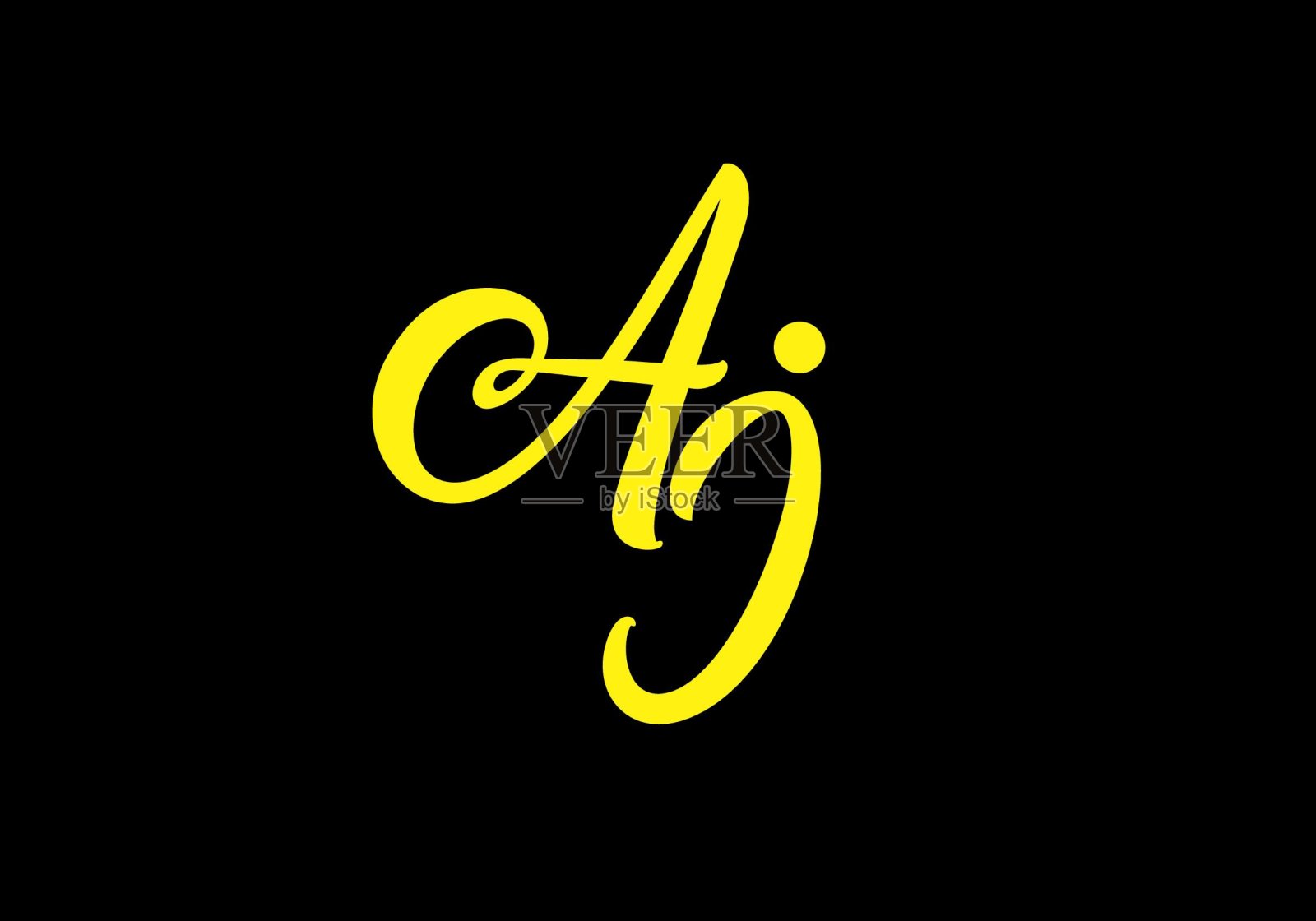 独特的人工智能首字母字母表设计插画图片素材