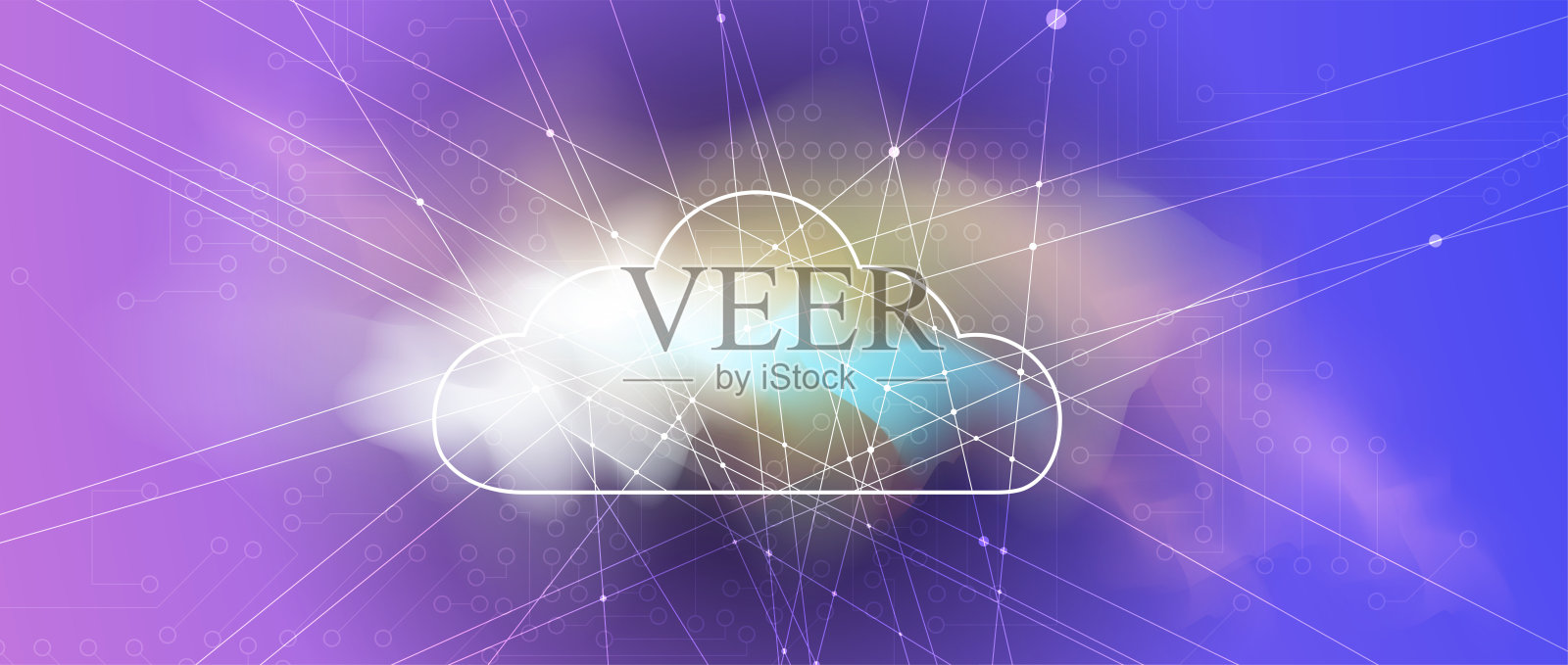 云技术。综合数字web概念背景插画图片素材