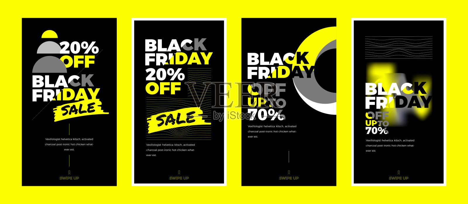 黑色星期五现代极简主义与版式设计社交媒体故事插画图片素材