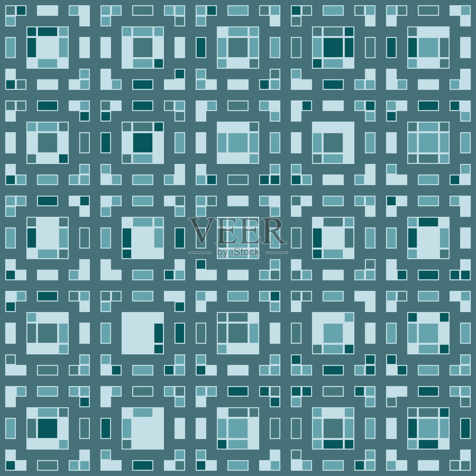 抽象的正方形几何图案。无缝马赛克和瓷砖。矢量图插画图片素材