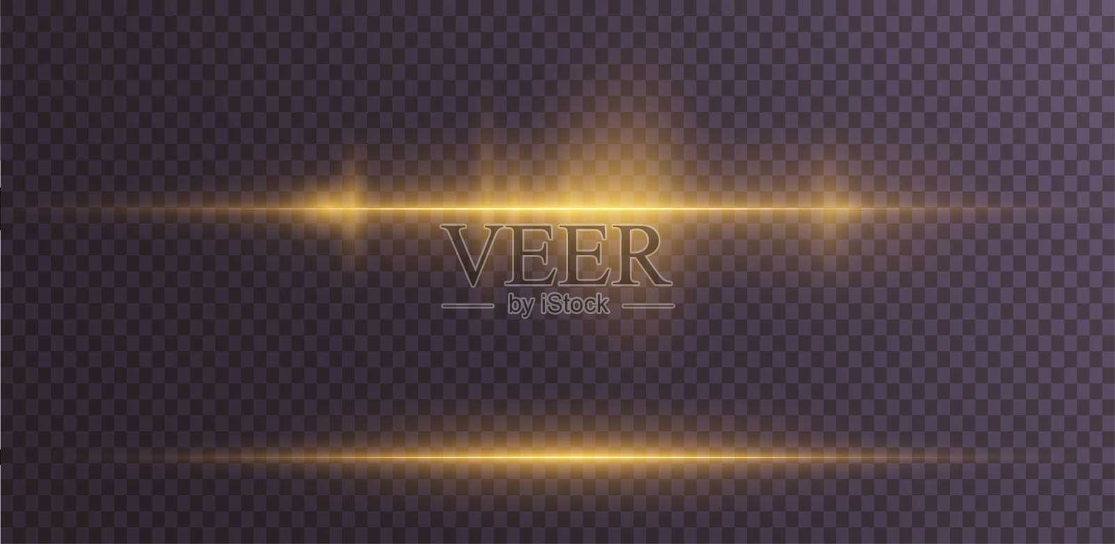 黄金水平镜头光斑包。激光束，水平光线。收集效果轻金线png。美丽的光弹。明亮背景上的发光条纹插画图片素材