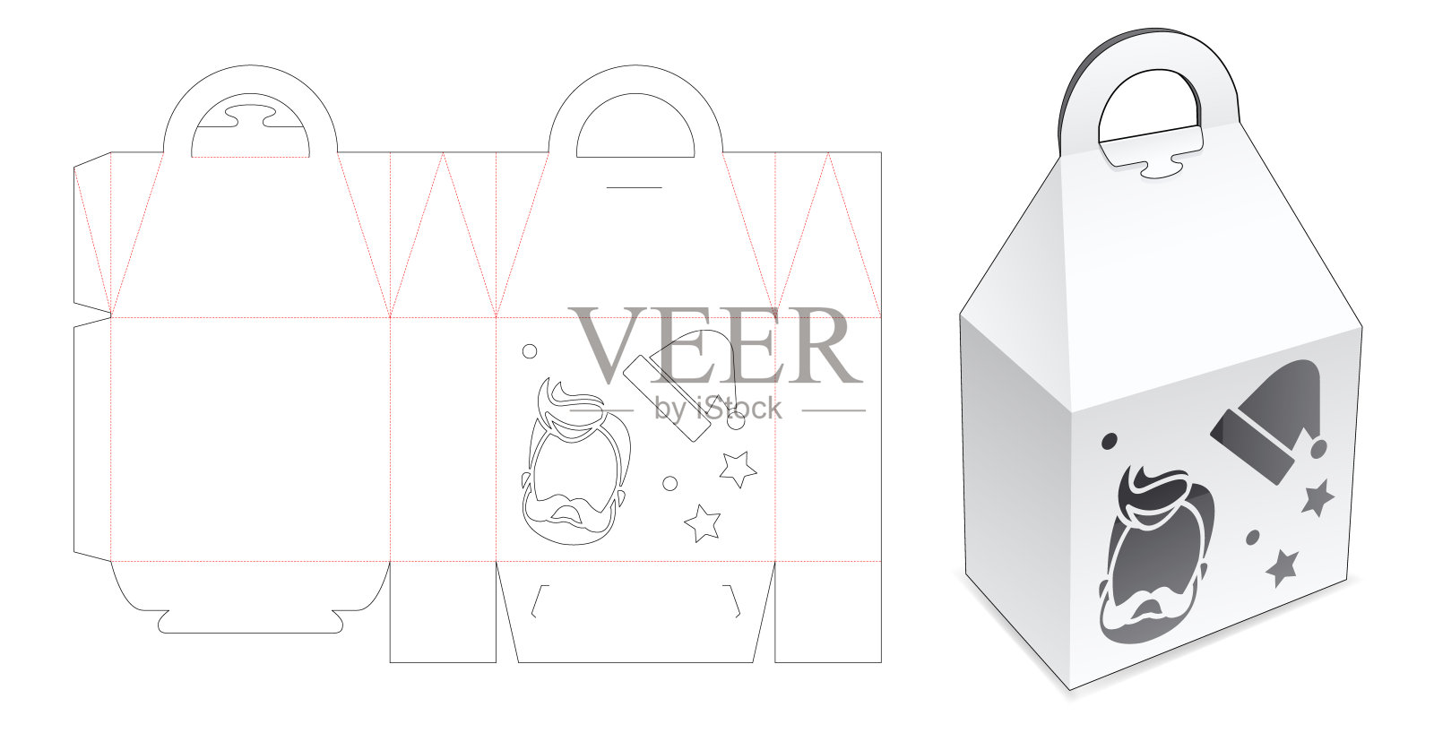 包装盒模切模板插画图片素材