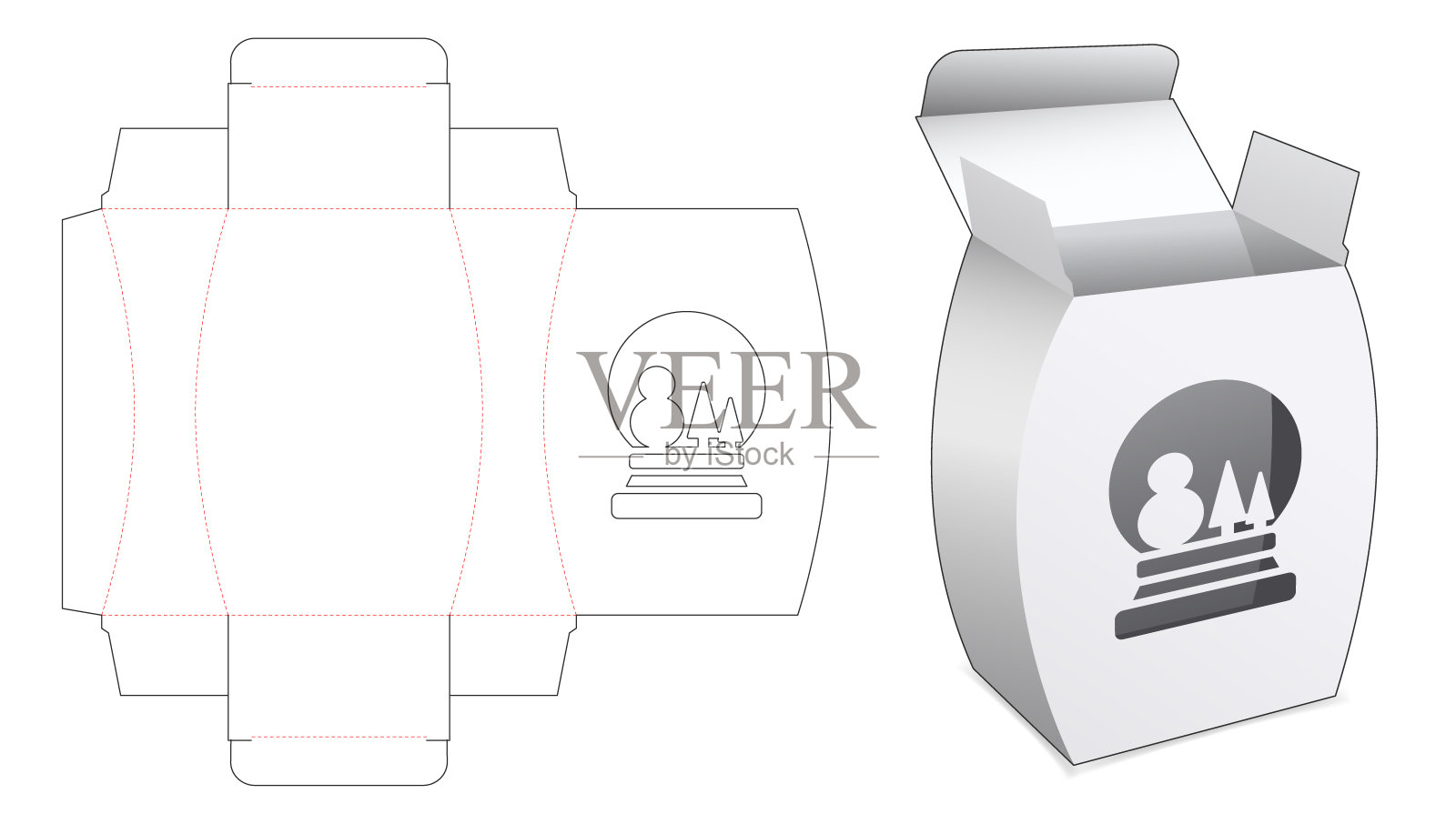 包装盒模切模板插画图片素材