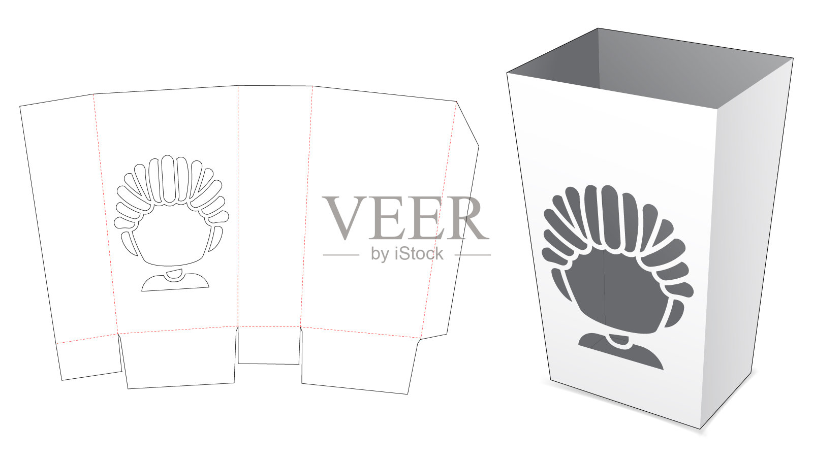 包装盒模切模板插画图片素材