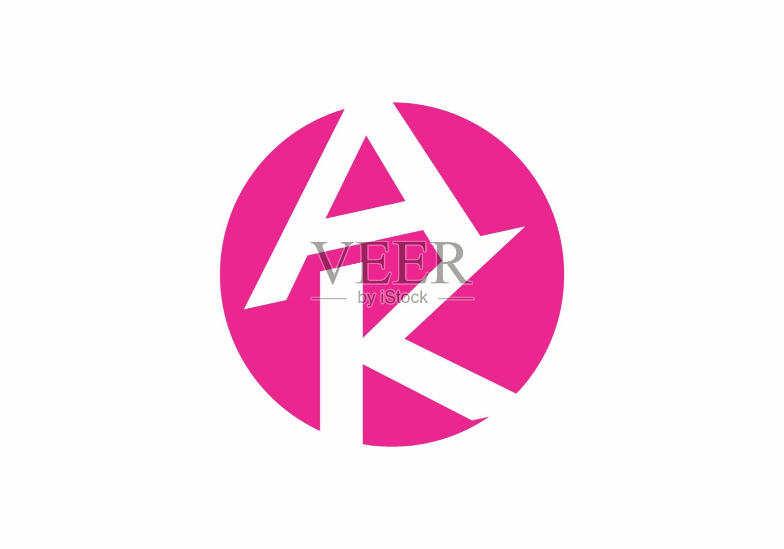 独特形状的AK首字母设计插画图片素材