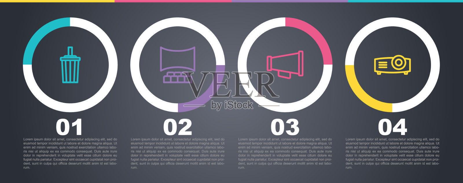 设置线纸玻璃与水电影院礼堂插画图片素材