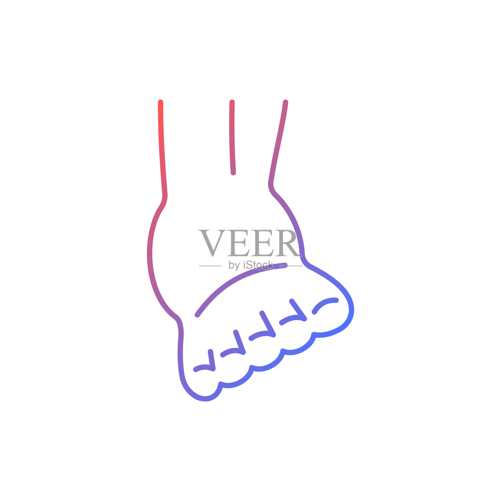 关节扭伤梯度线性矢量图标插画图片素材