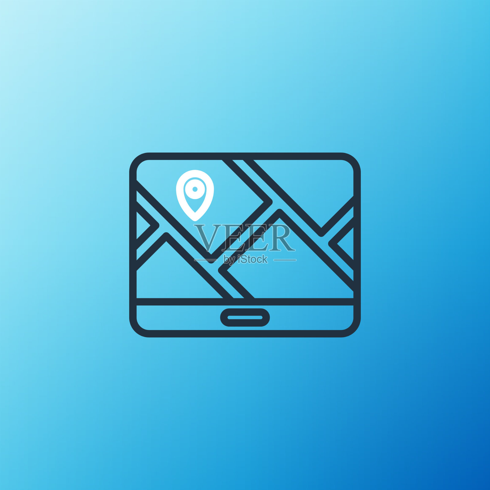 城市地图导航图标的线信息图插画图片素材