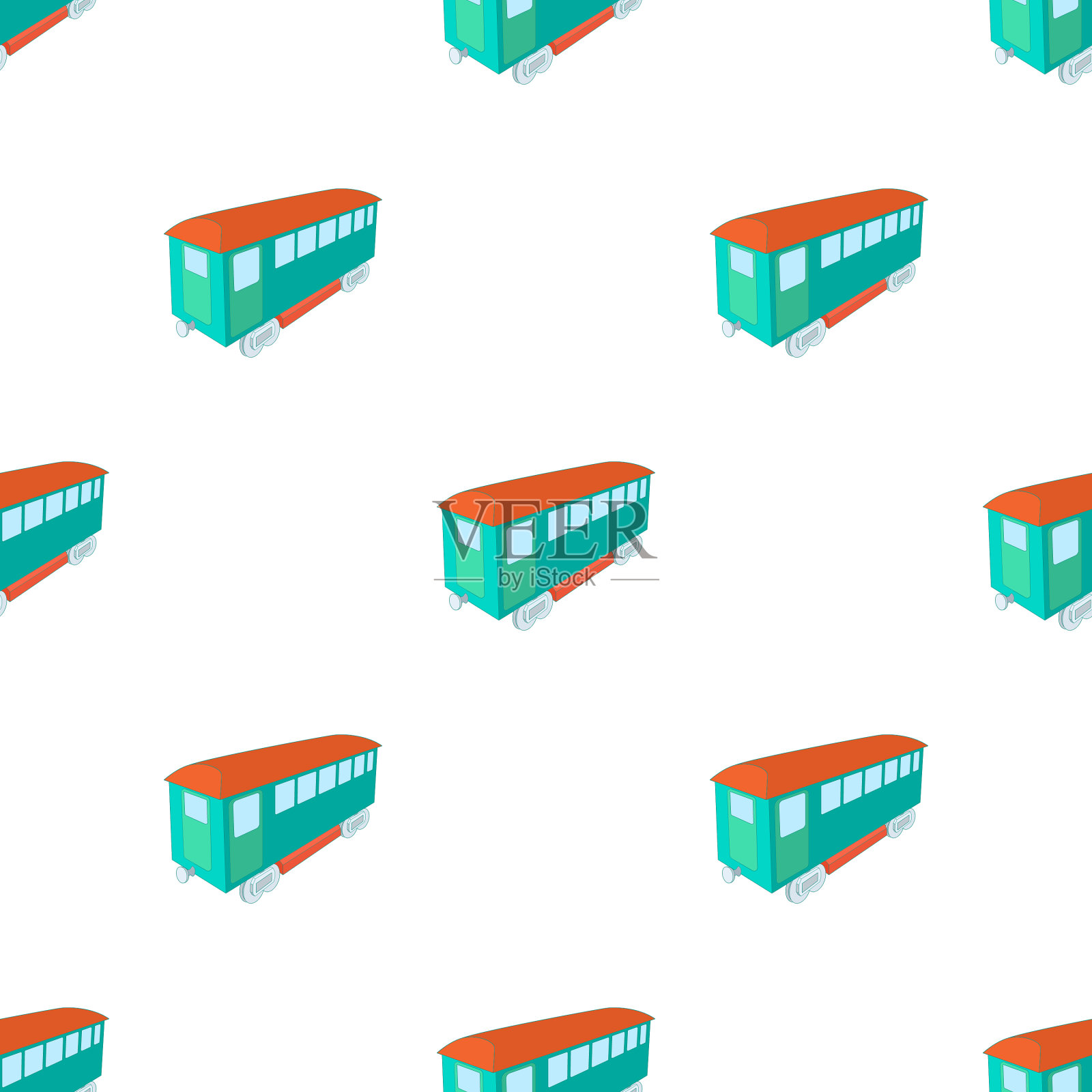 旅客列车式样的复古马车插画图片素材