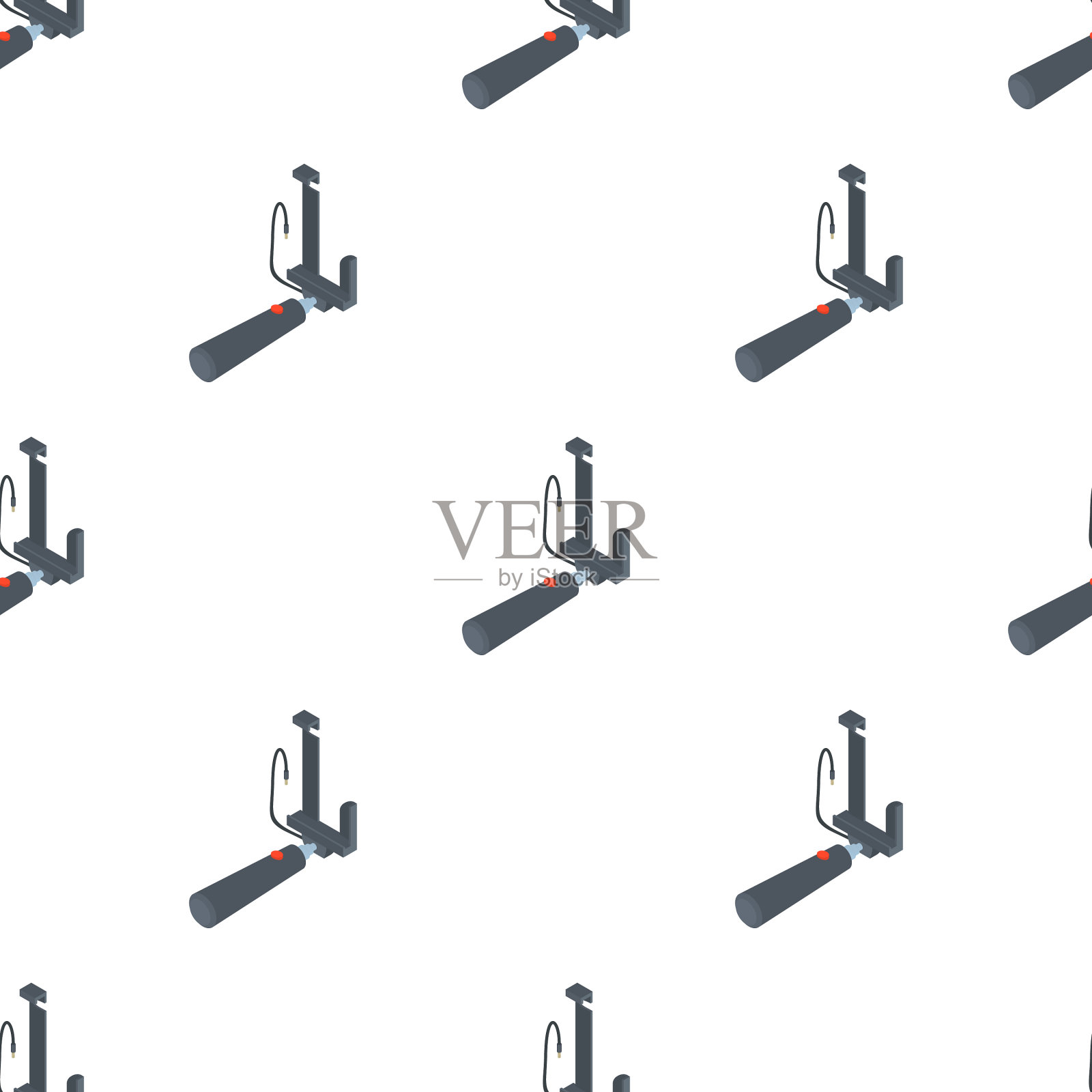 自拍杆的照片模式无缝插画图片素材