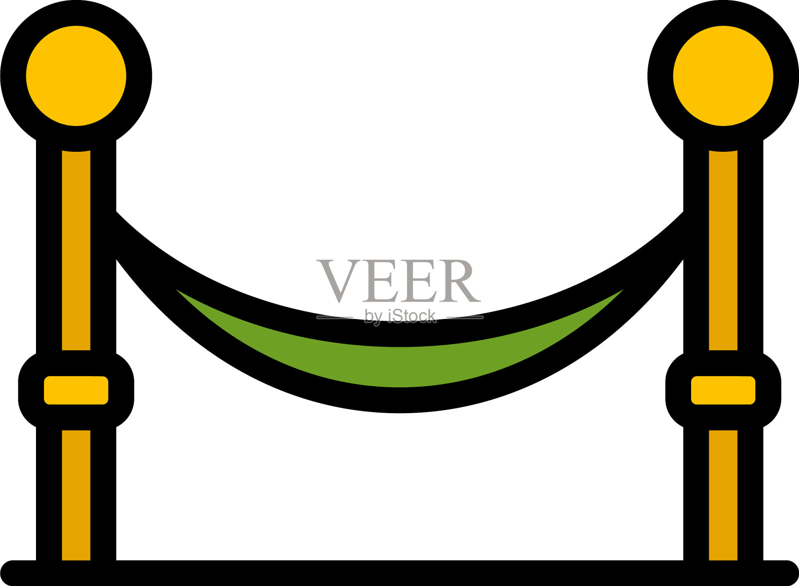 吊床图标颜色轮廓插画图片素材