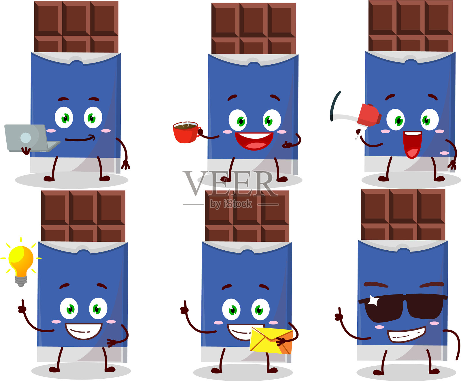 卡通人物的巧克力棒有各种各样插画图片素材