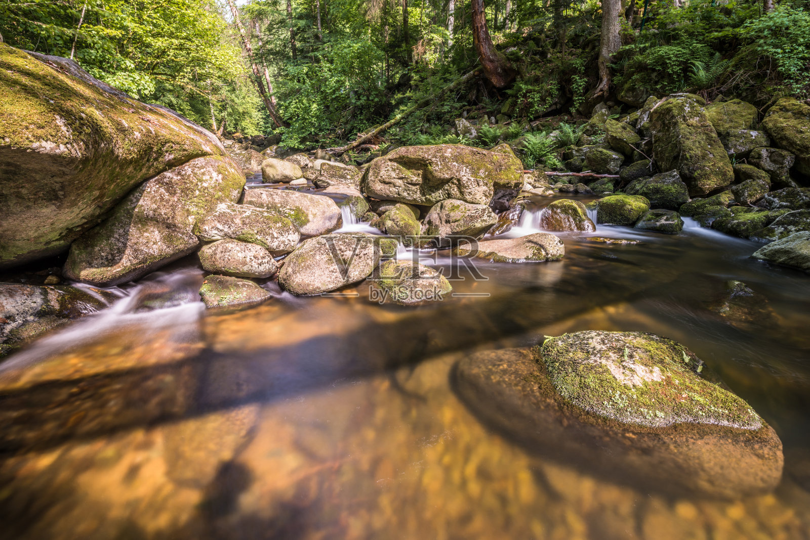 激流峡谷布赫伯格雷特自然保护区在Ringelai巴伐利亚森林，德国照片摄影图片