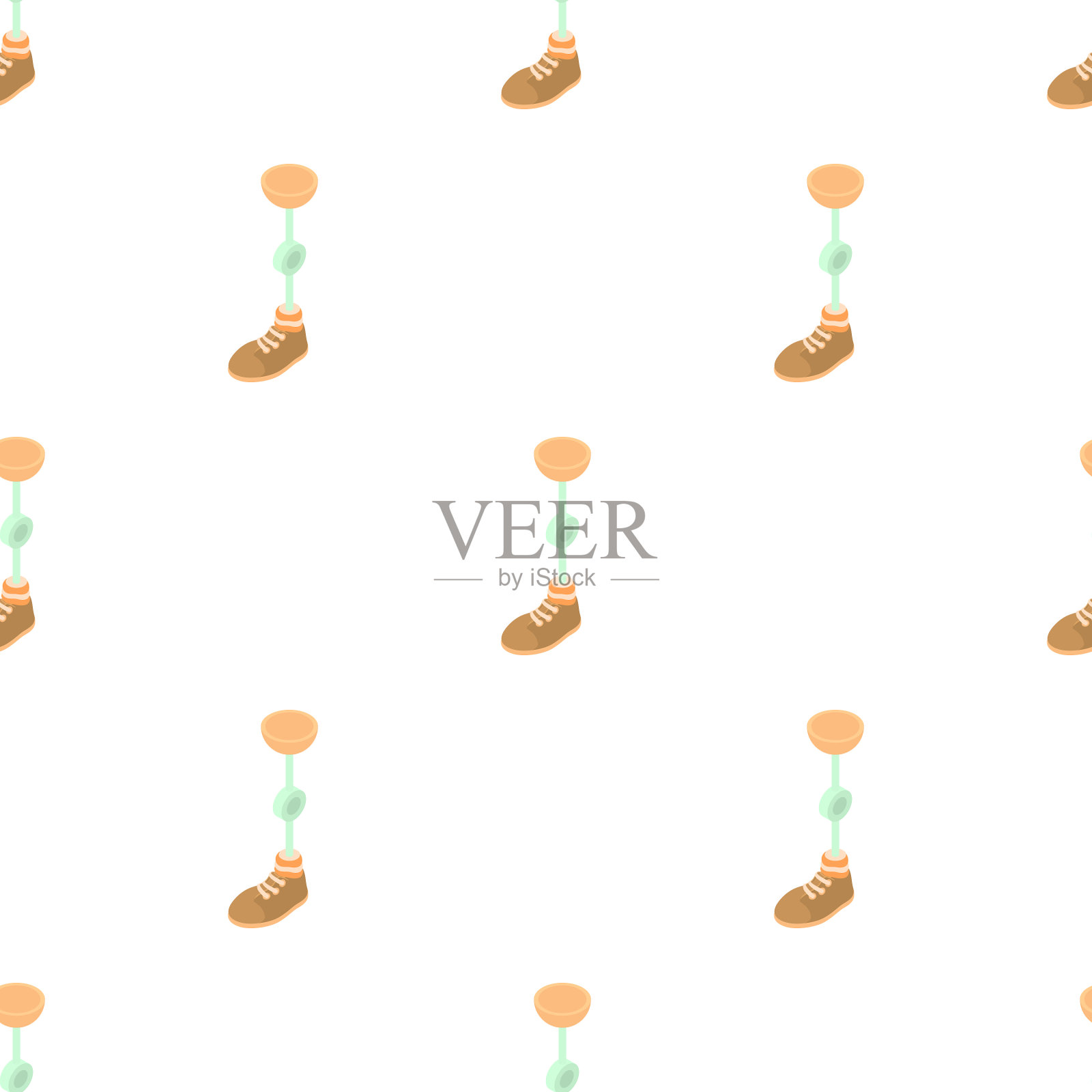 义肢模式无缝插画图片素材