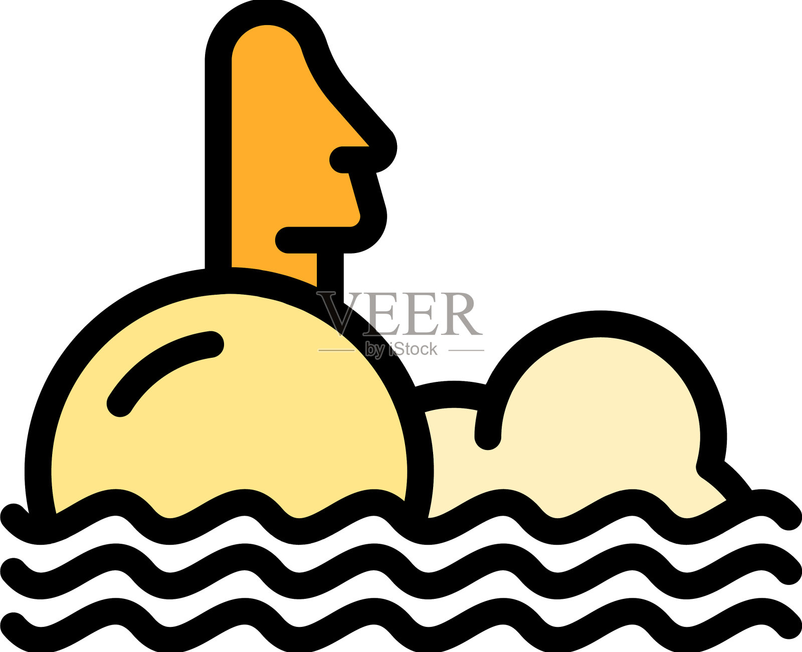 东岛图标颜色轮廓插画图片素材