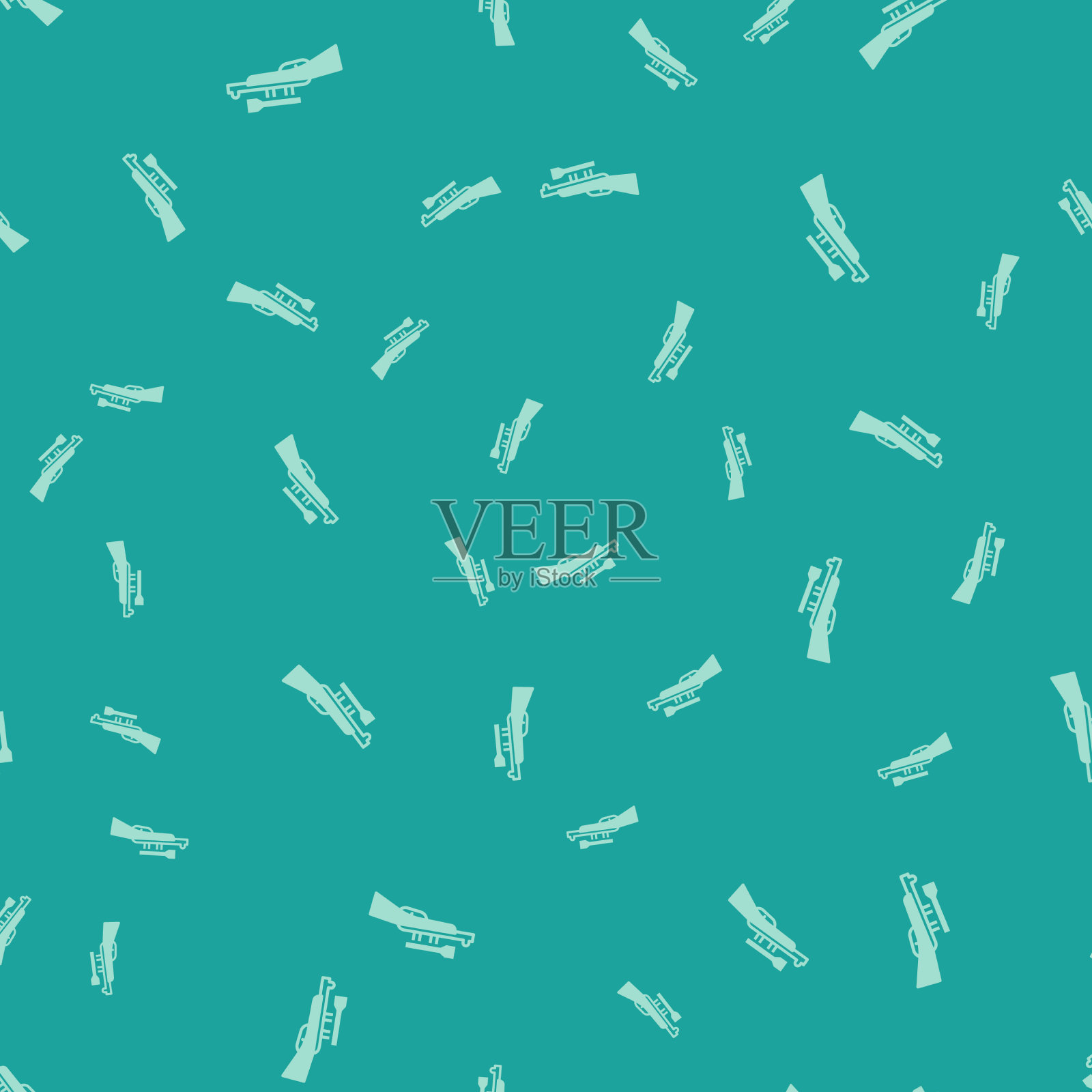 绿色狙击步枪，带有瞄准图标插画图片素材