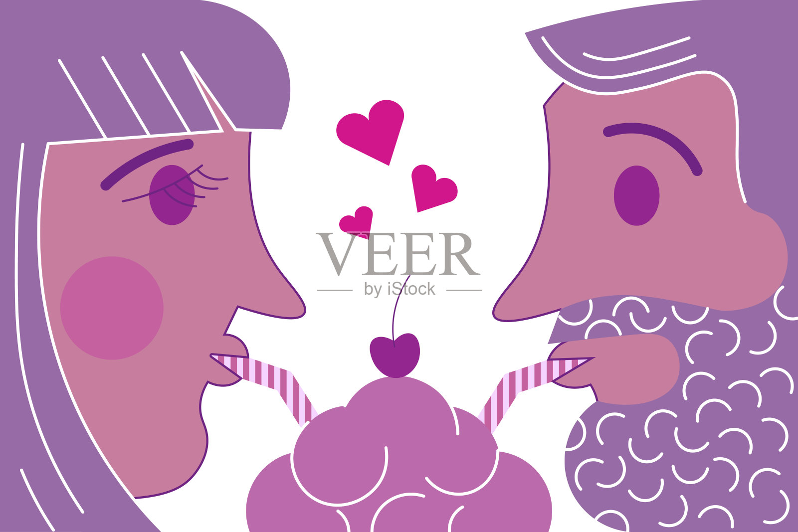 我们的第一次约会!插画图片素材