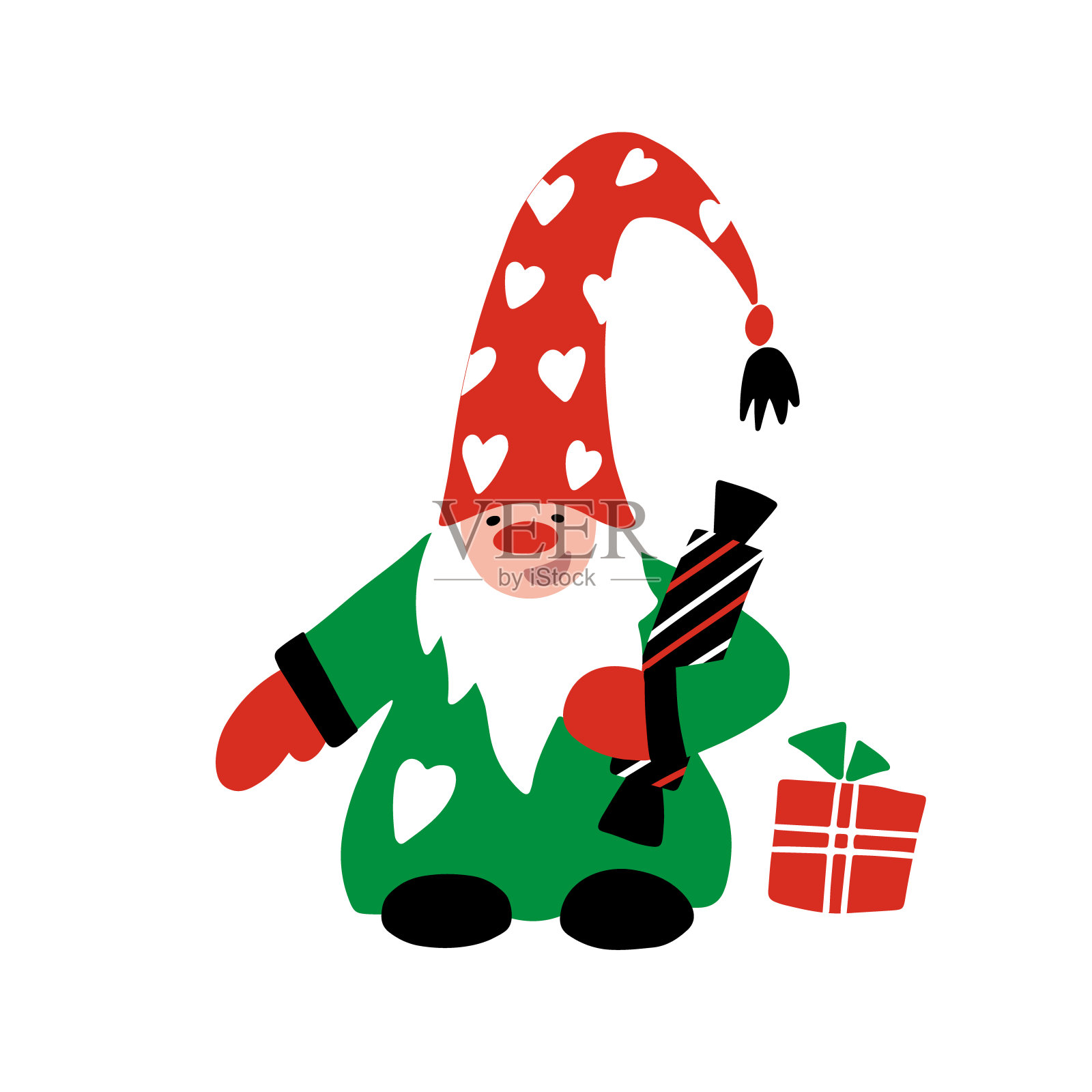 小矮人与甜蜜的矢量插图。插画图片素材