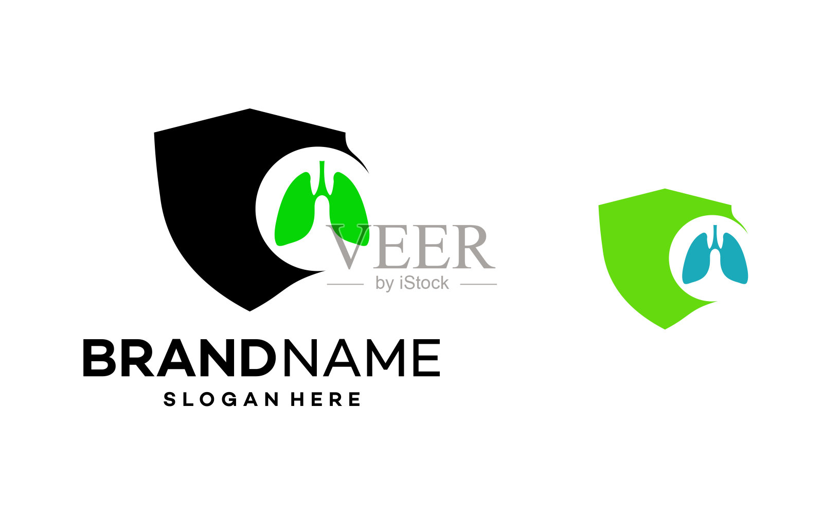 盾肺标志设计模板插图向量插画图片素材